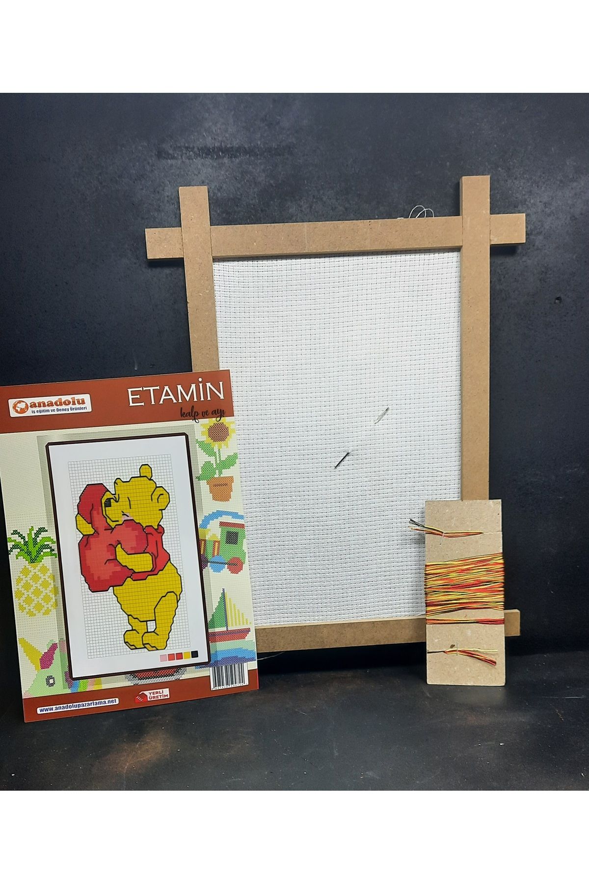 HOBICIX Etamin Seti 23x30 cm, iğne İplik Kaneviçe Seti Okul Hobi Elişi Sanatsal Model 3