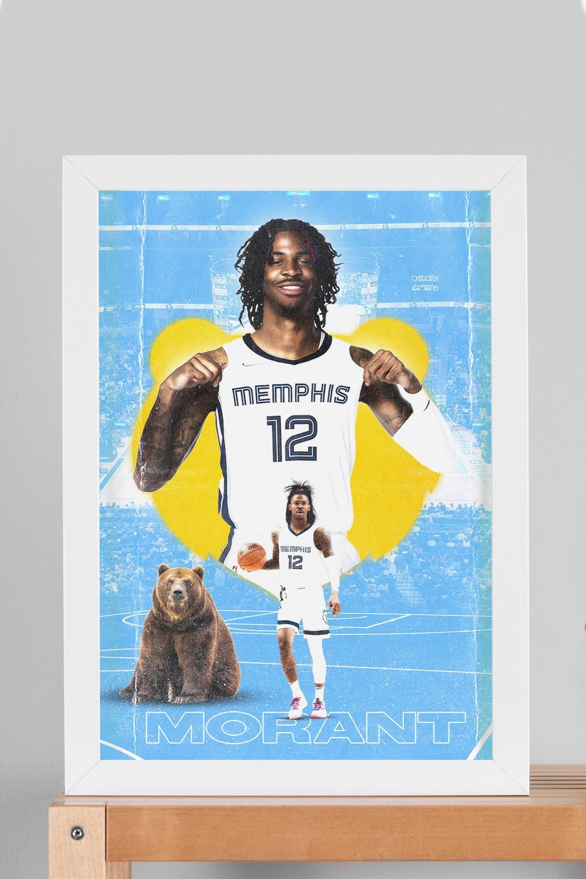 Saturn Ja Morant Çerçeveli Tablo - Memphis Grizzlies NBA Posteri Tablo