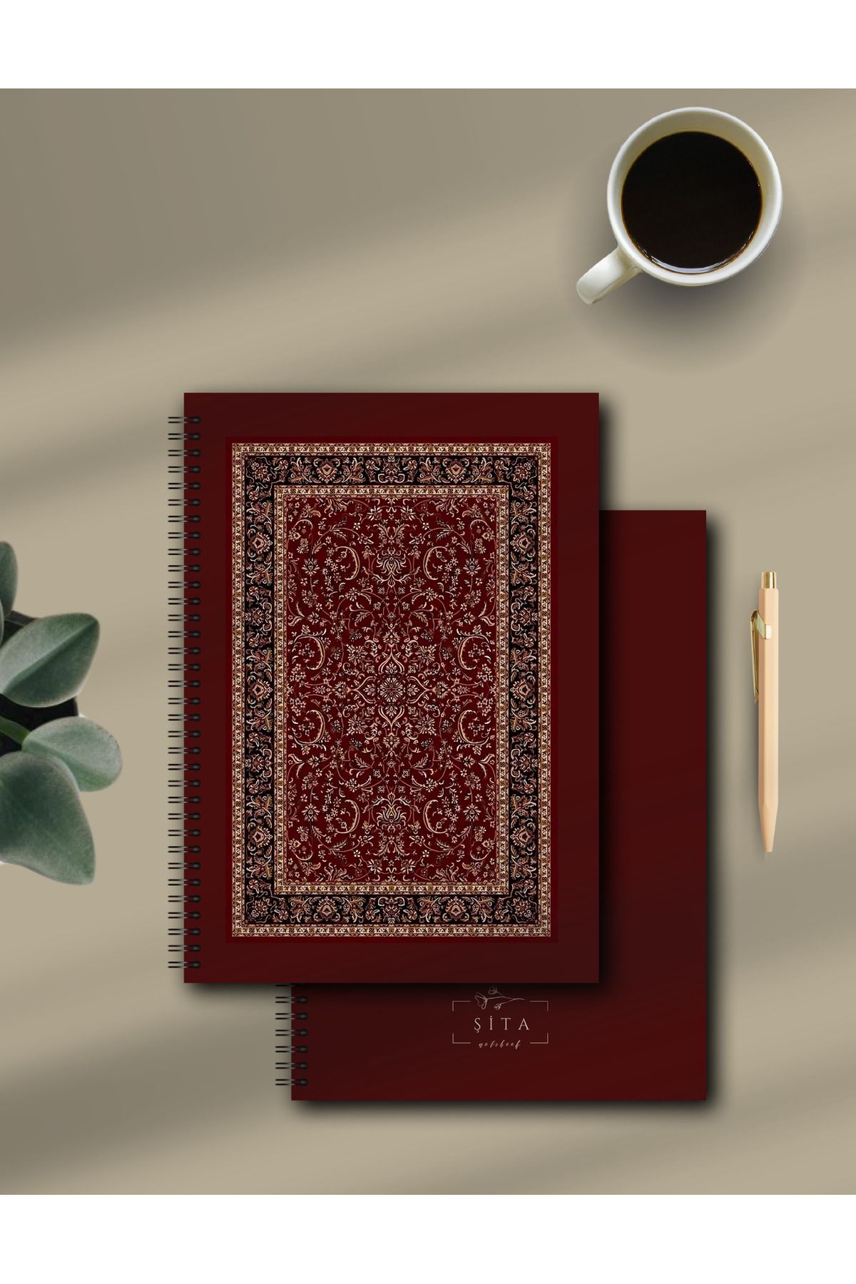 Store Şita Notebook | Çizgisiz Krem Rengi Göz Yormayan Defter | Etnik Desen