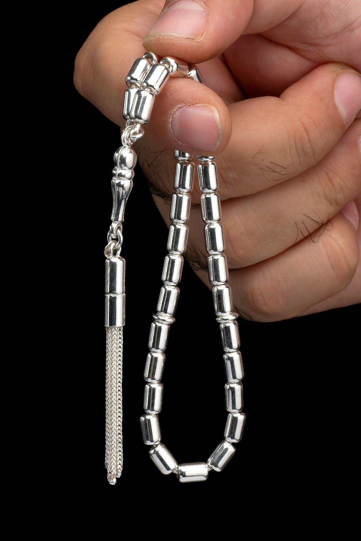 EHİNOS Sertifikalı Gümüş Tespih 5x8mm 20Gr Kapsül Kesim