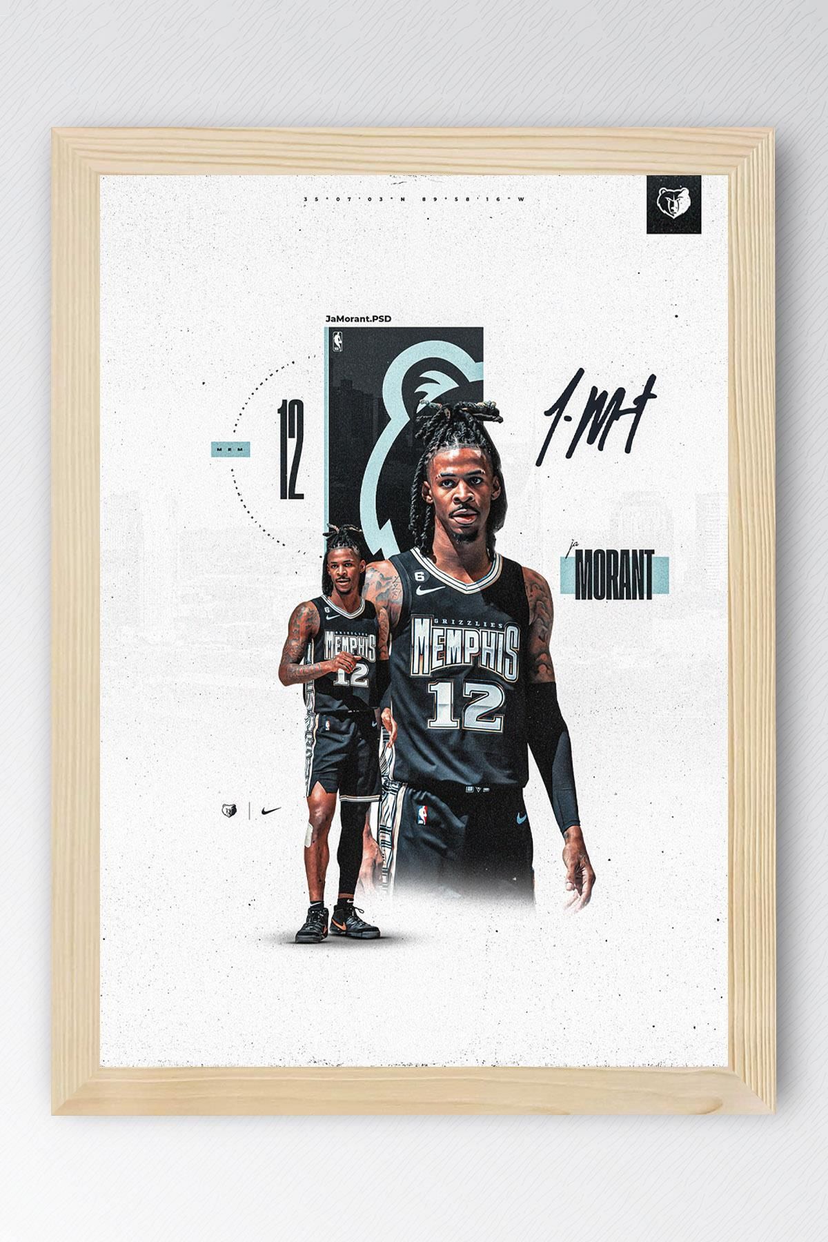 Saturn Ja Morant Çerçeveli Tablo - Memphis Grizzlies NBA Posteri Tablo
