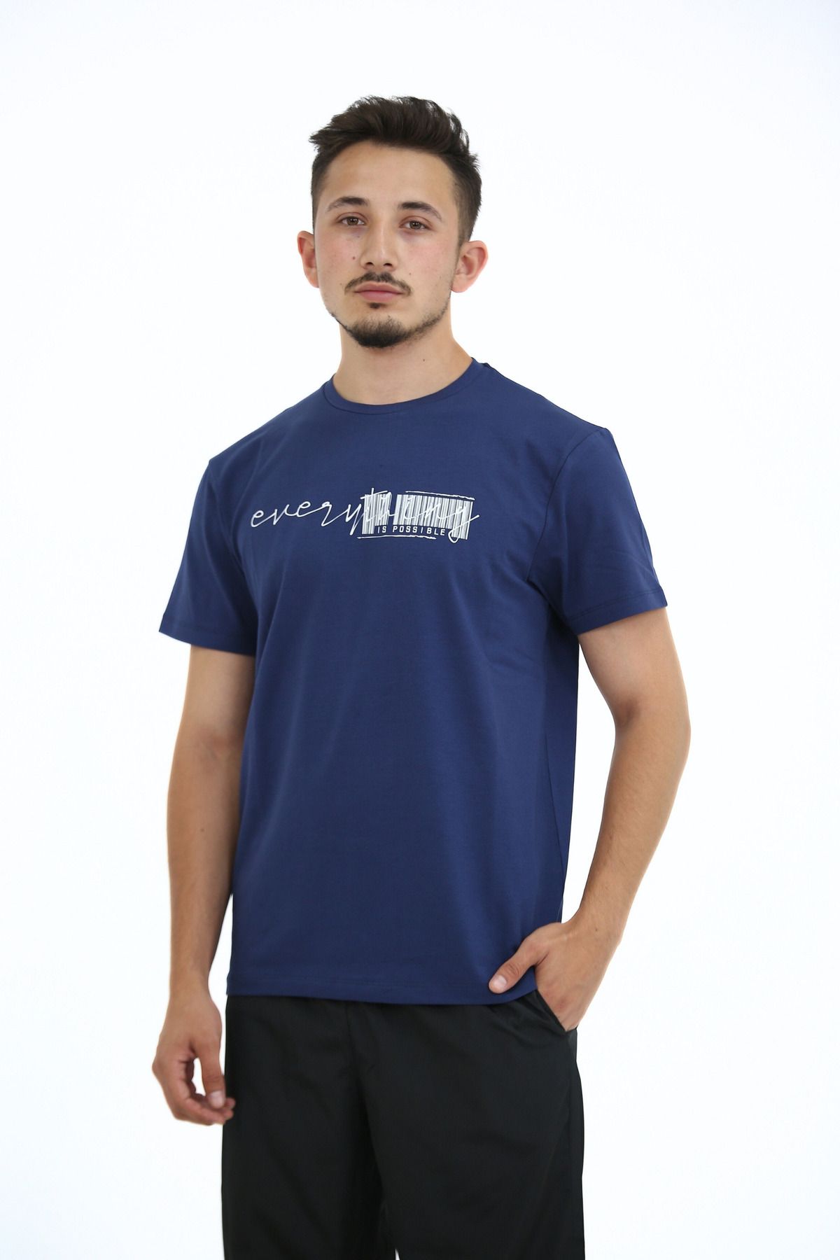 Lorenzo Mazzoli T-shirt Premium Kalite, Comfort Fit, Modern Baskılı Düz Renk Tişört