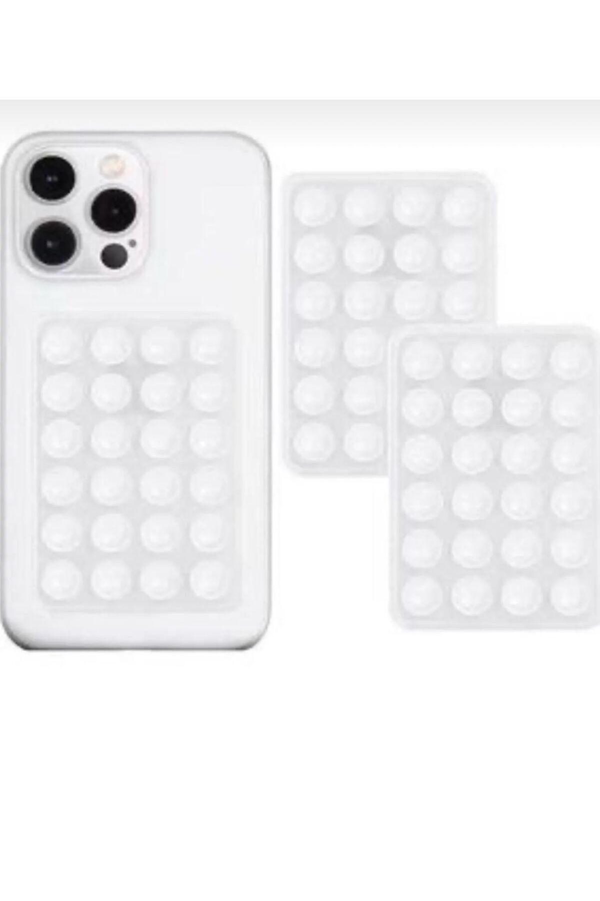 Buççin Beyaz Yapışkanlı Telefon Arkası Tutucu Dayanıklı Vantuzlu