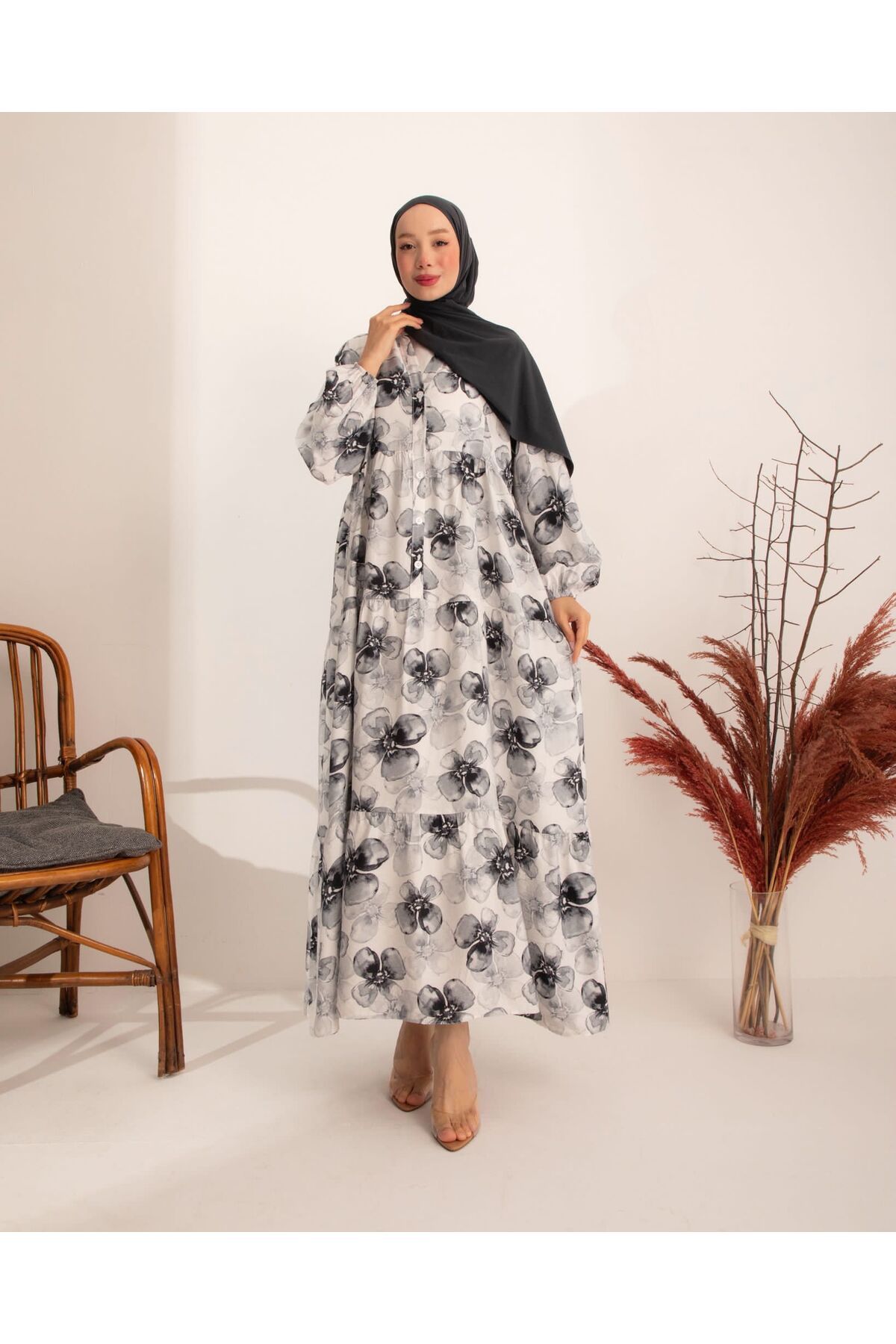 Büşra Fashion Düğme Detaylı Elbise