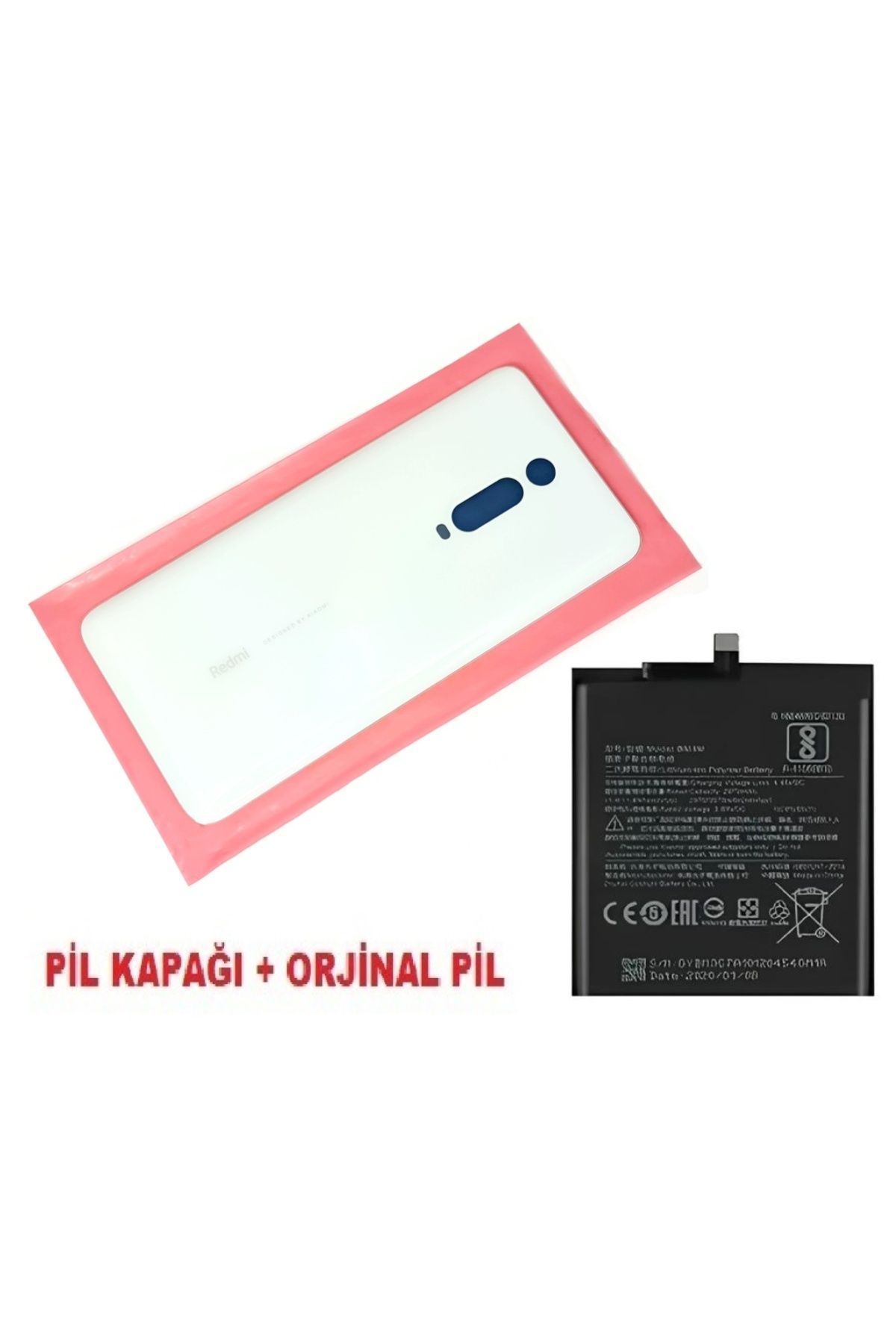 indirimplus Xiaomi Mi 9T Pro Arka Pil Batarya Kapağı + PİL (CAM) BEYAZ