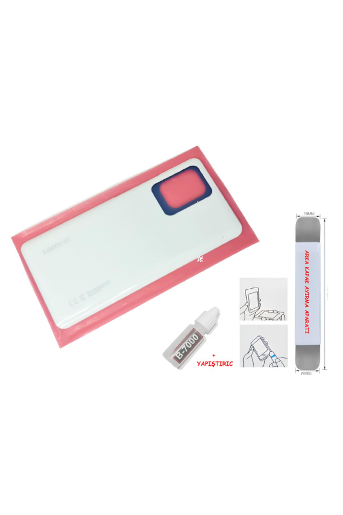 indirimplus Xiaomi Mi 11 T Pro Arka Kapak CAM BEYAZ + B 7000 SÖKME APARATI