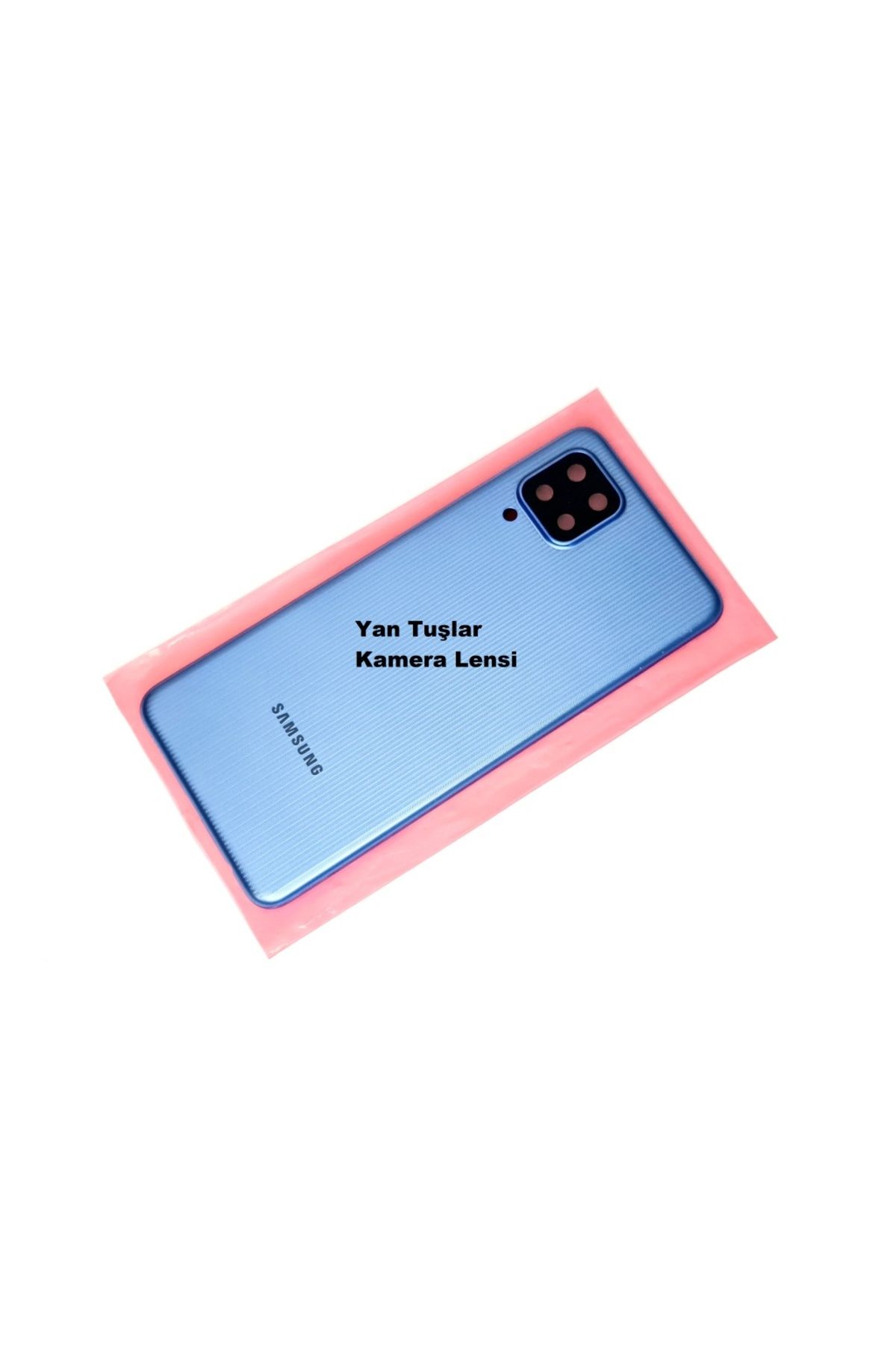 indirimplus Samsung Galaxy M22 Kasa Full Arka Pil Batarya Kapağı Mavi