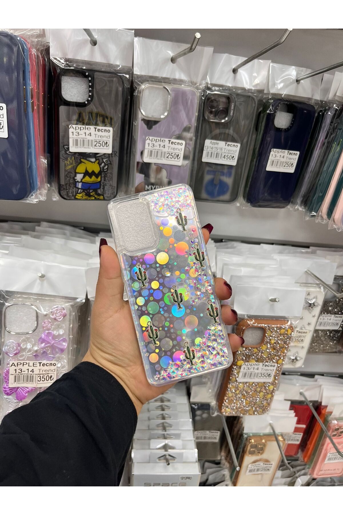 TECNOTREND Oppo A74 Sulu parıltılı Hologramlı şeffaf silikon kılıf
