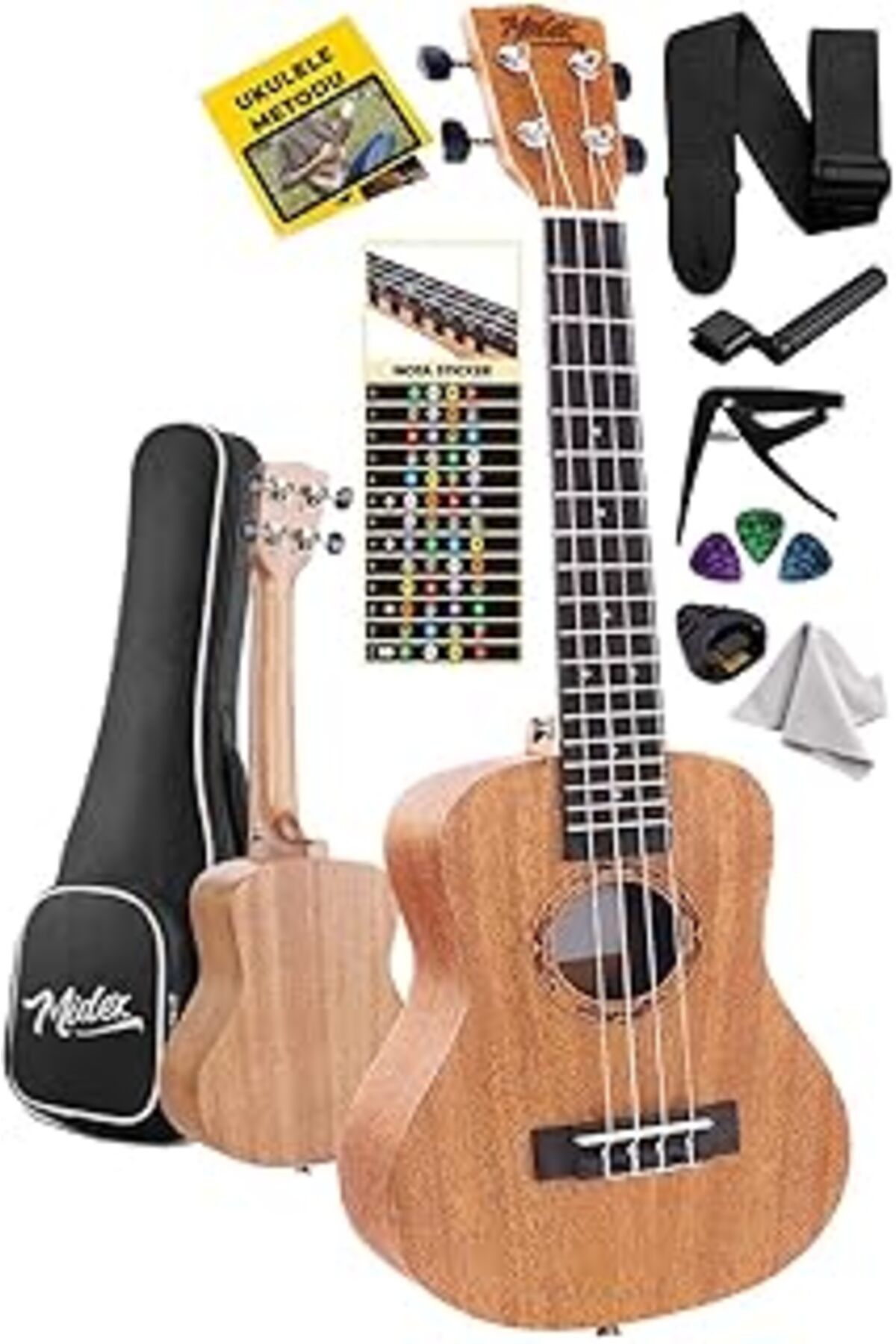 Qedii Midex Sp-21m Set Maun Soprano Ukulele (CASE METOD ASKI PENA)