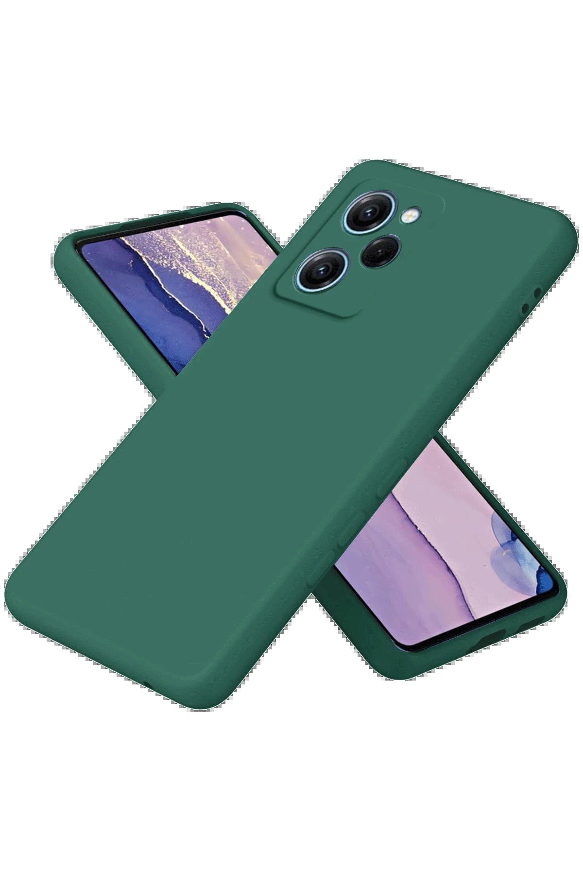 Toptan Bulurum Xiaomi Poco X5 Pro 5G Nano içi Kadife Silikon - Koyu Yeşil