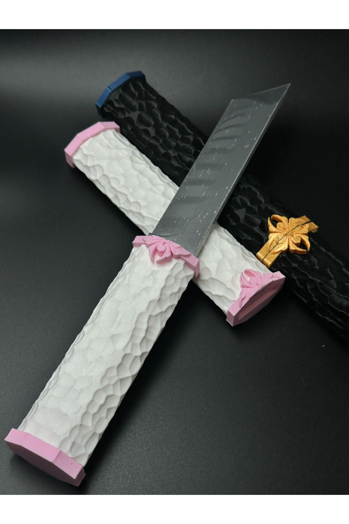 üç boyutlu haller Plastik Pembe Beyaz Midi Katana 30 CM