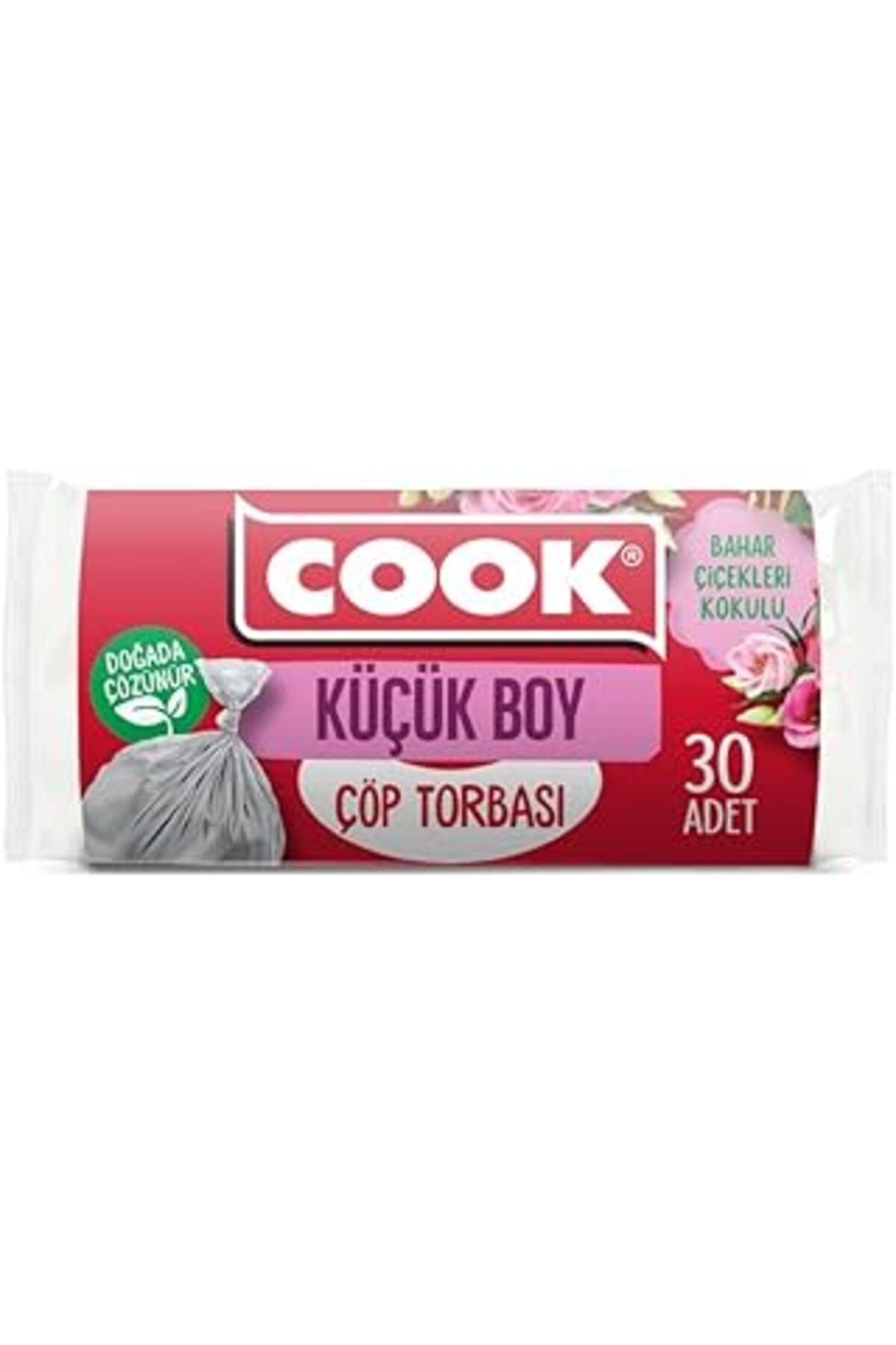 Pazarcan Cook Kokulu Çöp Torbası, Küçük Boy (Bahar Çiçekleri) 40 X 47 Cm (30 Adet/Rulo)
