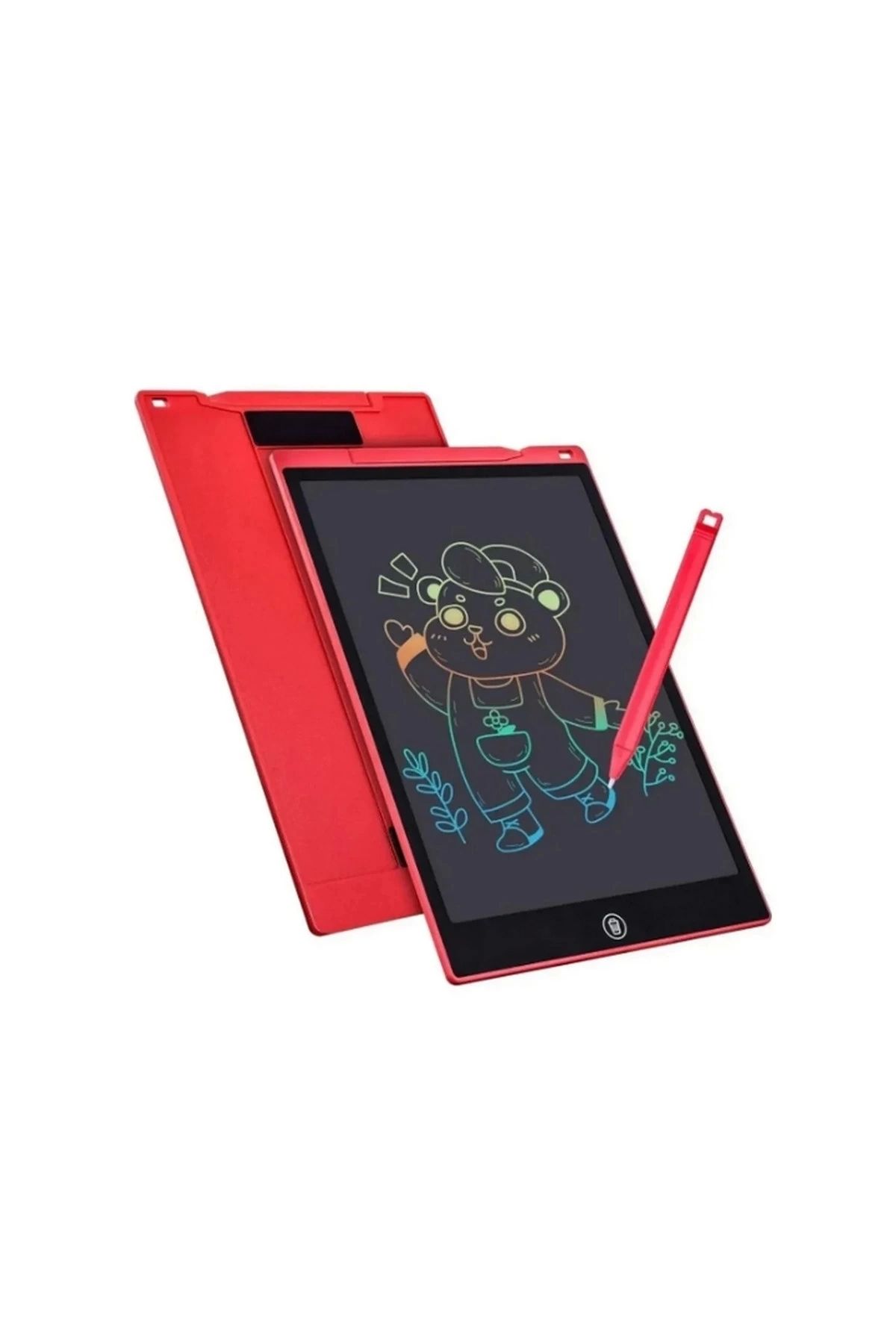 shopwave 12 Inc Renkli Lcd Gafik Dijital Kalemli Çizim Tableti Yazı Tahta Not Yazma Eğitim Tableti Kımızı