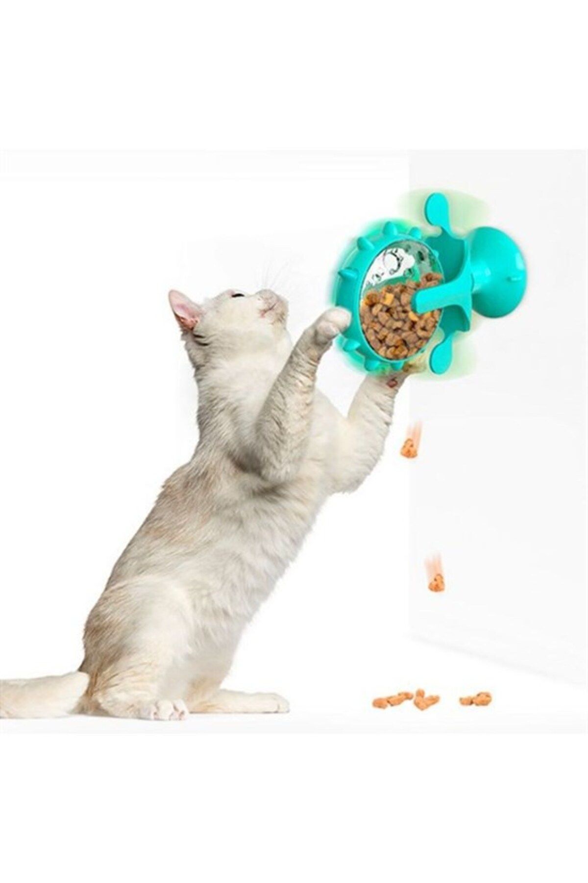 ForWhat Büro Ev Evcil Hayvanı için Vantuz Zilli Mama Kaplı Kedi Oyuncağı