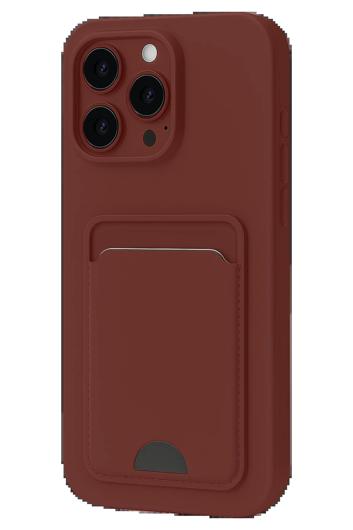 Toptan Bulurum iPhone 16 Pro Max Kılıf Kelvin Kartvizitli Silikon - Bordo