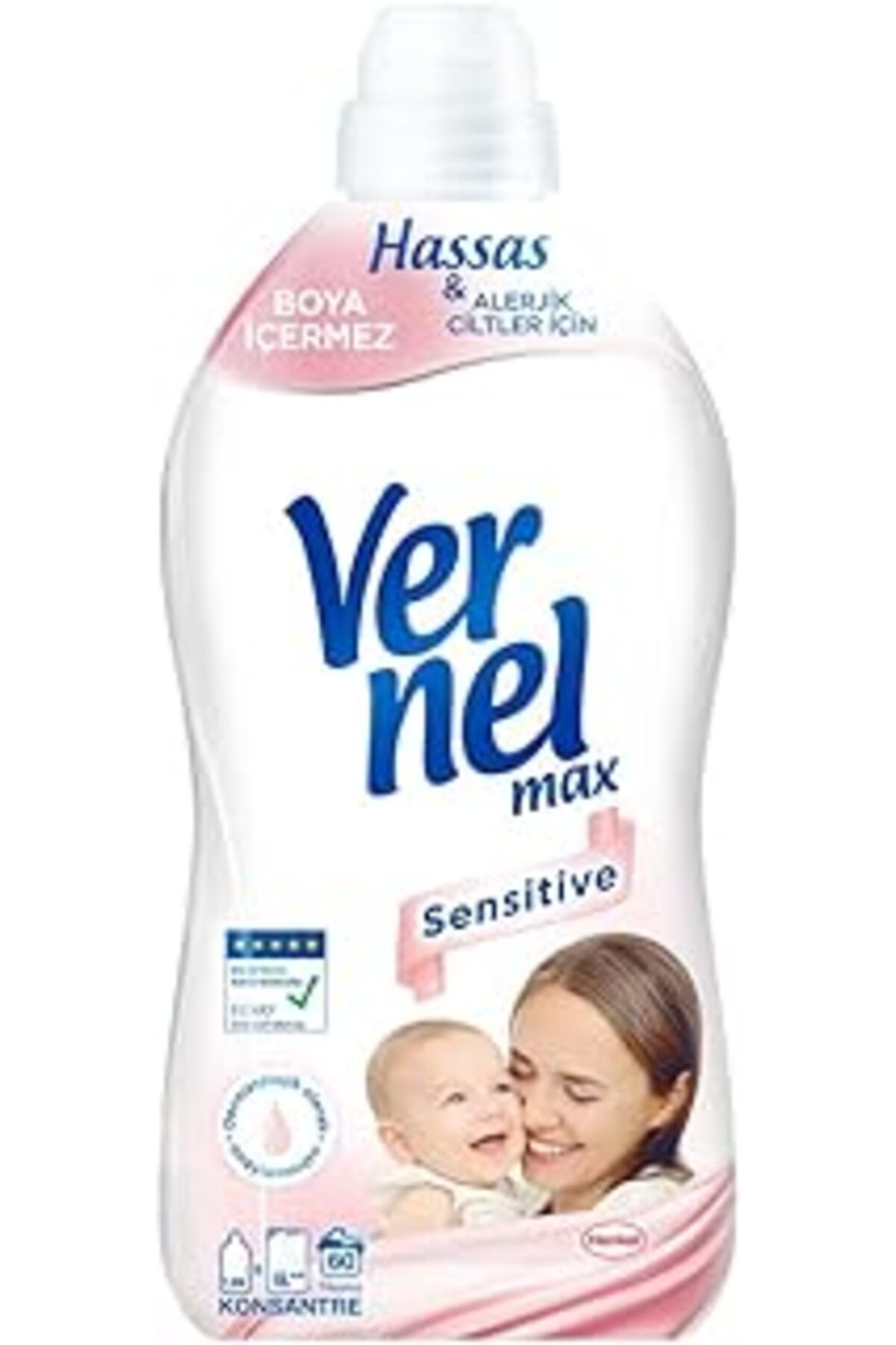 Pazarcan Vernel Max Taze Sensitive Alerjik Ciltler Için Boya İçermeyen 60 Yıkama Konsantre Çamaşır Yumuşatıc