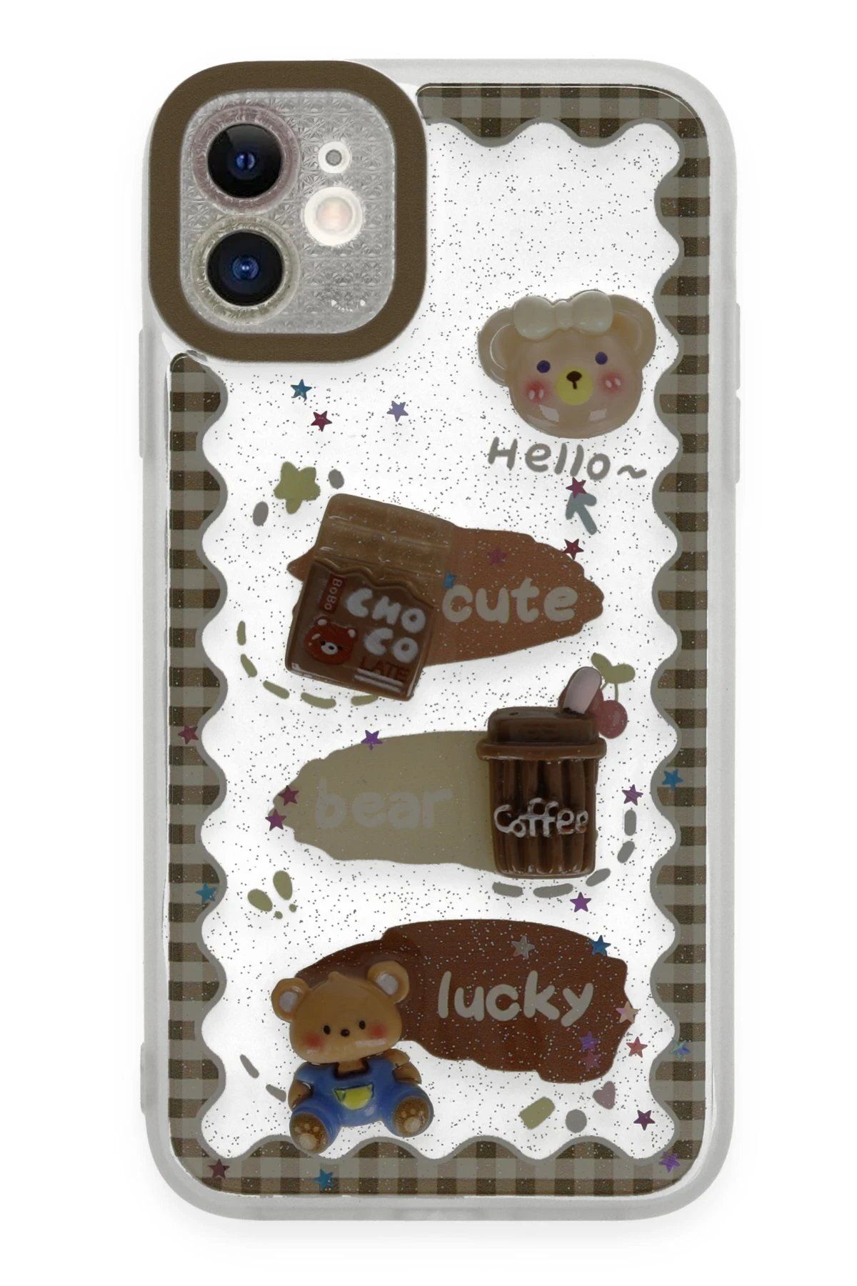 Toptan Bulurum iPhone 11 Kılıf Sweet Desenli Silikon Kapak - Şeffaf
