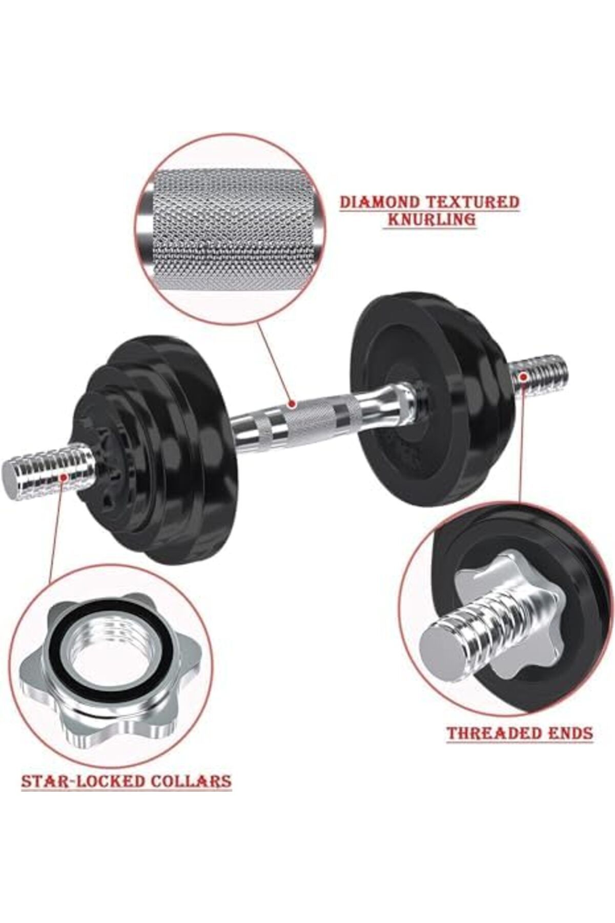 Delta Power-Adjustable Cast Iron Dumbell Set by DeltaPower, Weight Hand with Solid Dumbbell Handles 4