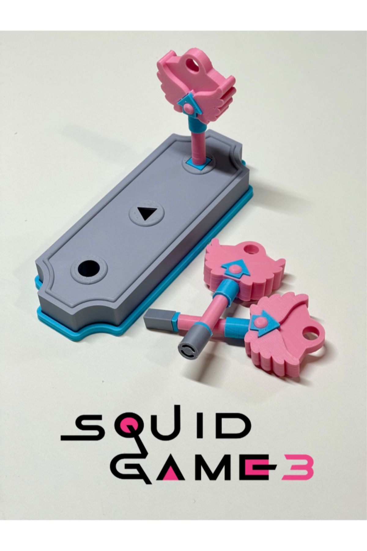 üç boyutlu haller Özel Kutulu Squid Game 3 Anahtar Seti