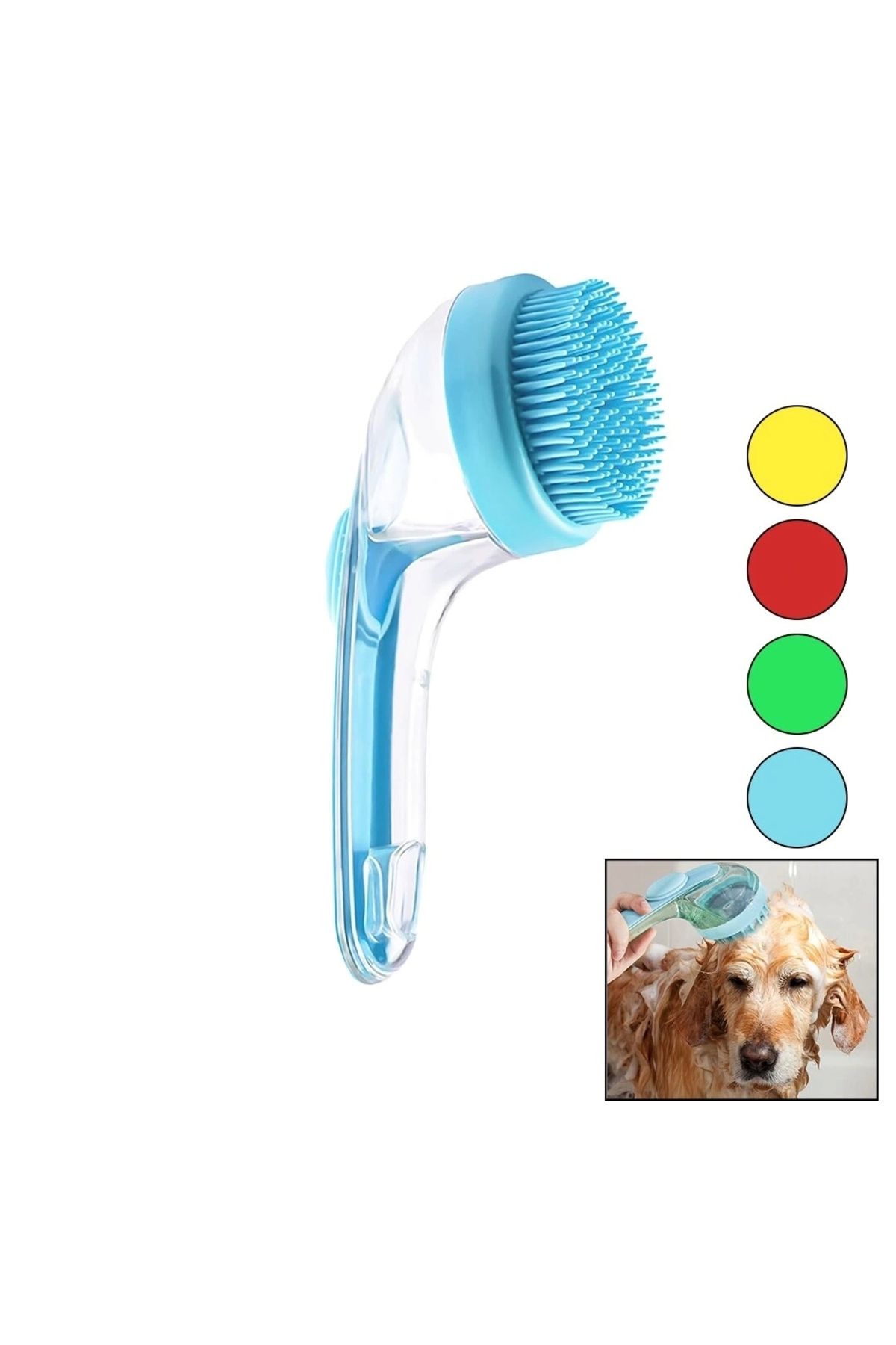 shopwave KEDİ - KÖPEK - EVCİL HAYVAN YIKAMAFIRÇASI SİLİKON ŞAMPUAN HAZNELİ=MiKA KRİSTALPLASTİK SAP (5047)
