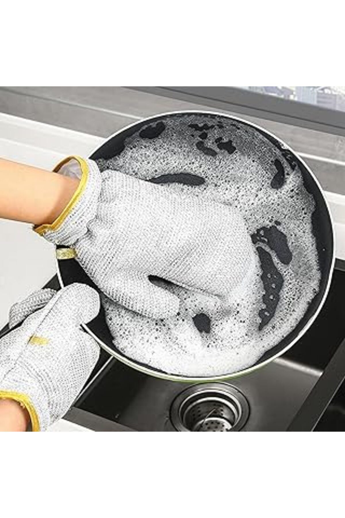 Pazarcan Orret Home 2 Adet Paslanmaz Çeklikten Tel Bulaşık Eldiveni,Su Geçirmez İnox Tel Bulaşık Ve Temizlik
