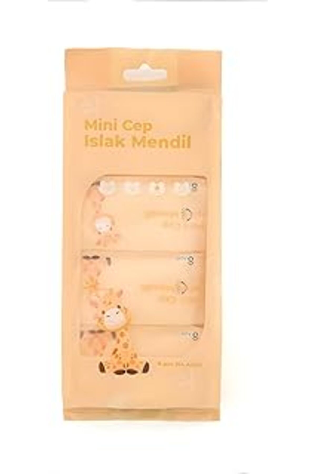 Pazarcan Mini Cep Islak Mendil, 8'Li Paket, Çocuklar İçin, Turuncu
