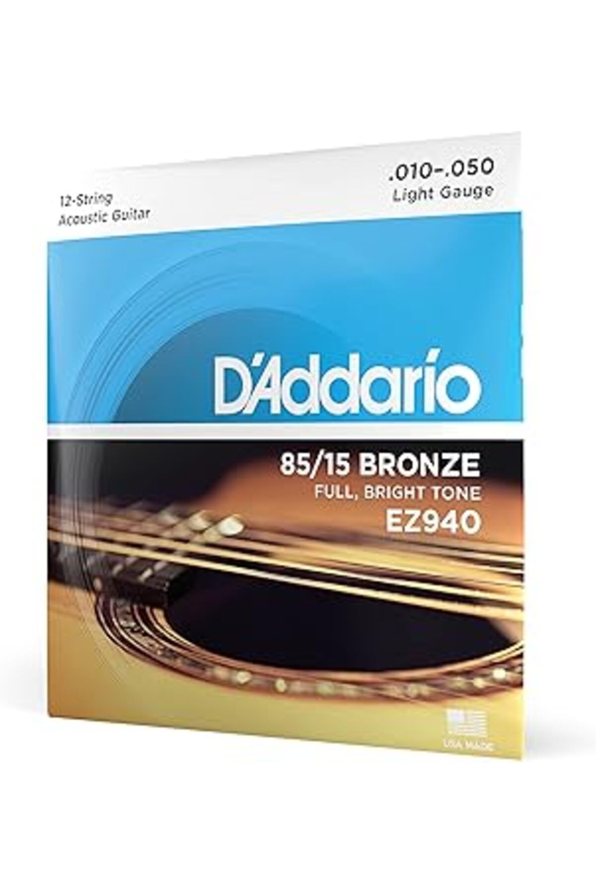 Pazarcan D'Addario Ez940 Akustik Gitar Tel Seti, 12 Telli, 85/15 Bronze, Li