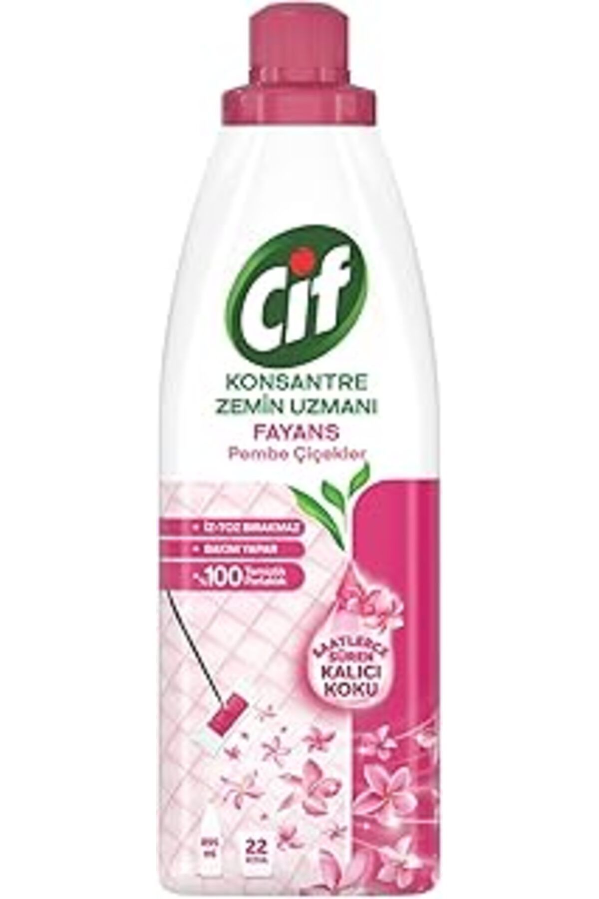 Pazarcan Cif Pembe Çiçekler Konsantre Zemin Uzmanı Fayans Temizleyicisi 22 Kova 895 Ml