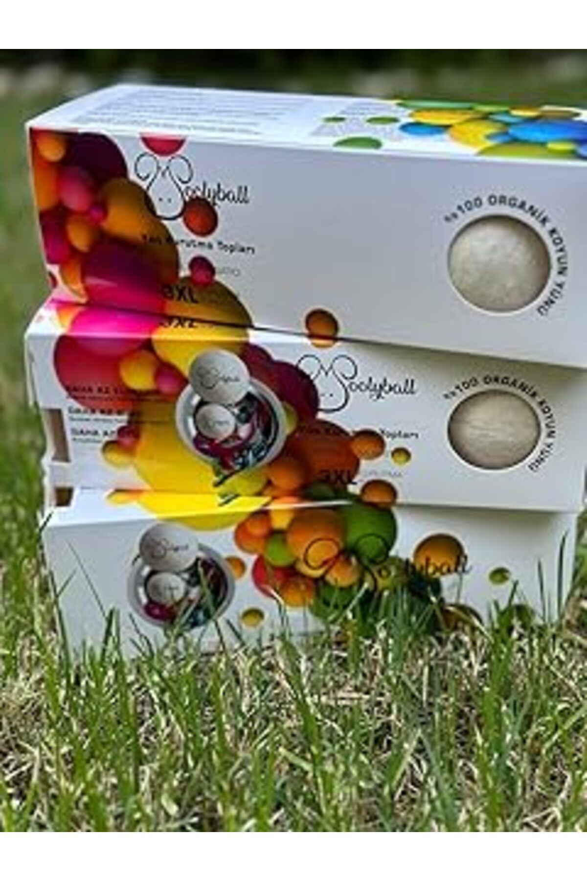 Pazarcan Woolyball Yün Kurutma Topu, 3'Lü Paket, Xl/7Cm/50Gr,%100 Organik Koyun Yünü
