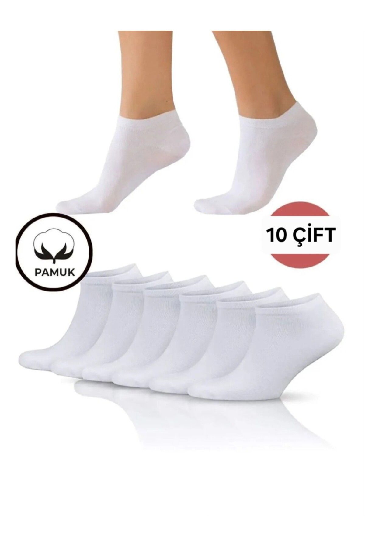 Sosyete dolabı 10 Çift Unisex Dikişsiz pamuklu esnek ve rahat düz beyaz spor kısa patik çorap s