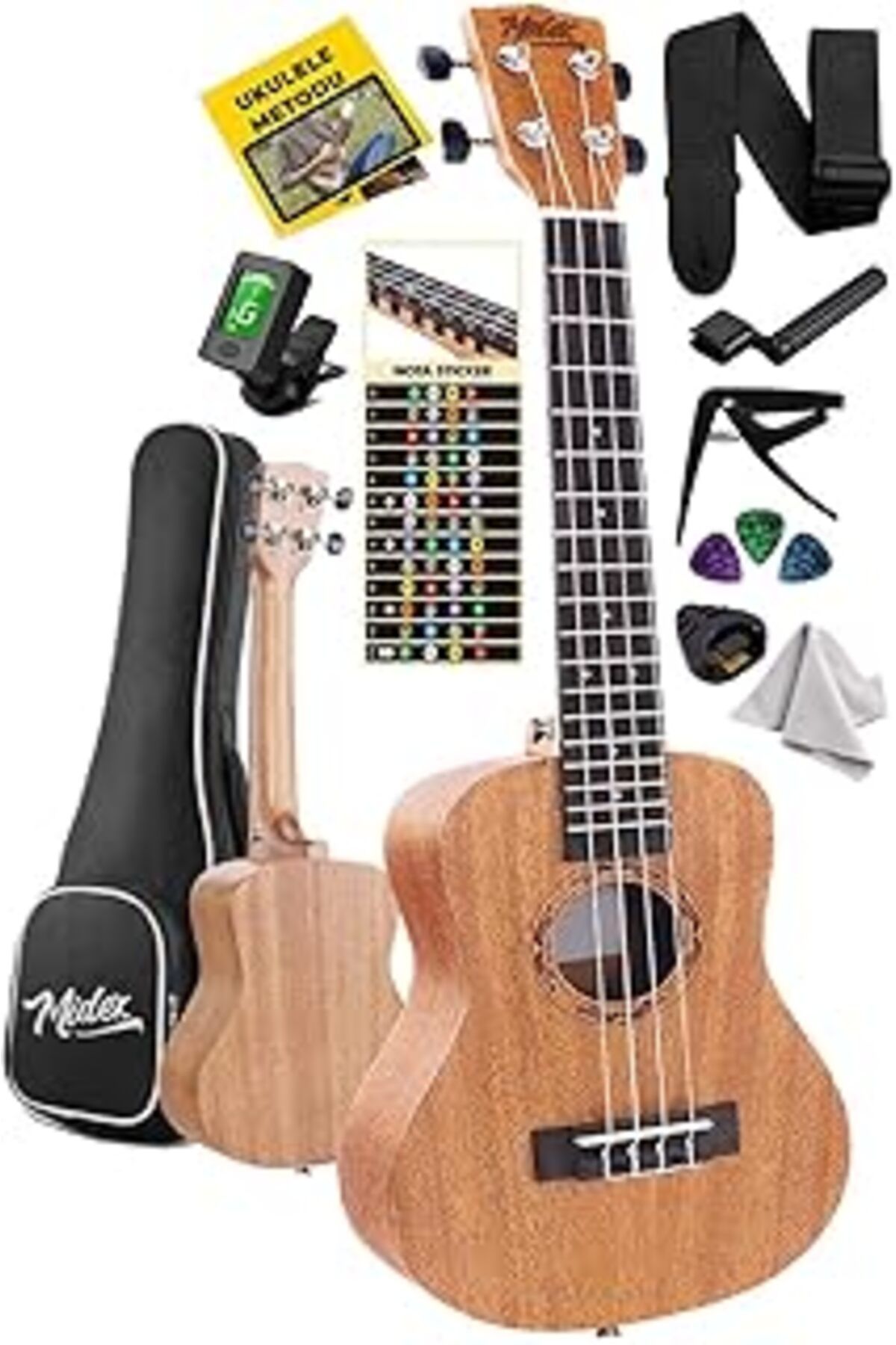 Pazarcan Midex Sp-21mc Set Maun Soprano Ukulele (CASE TUNER METOD ASKI PENA)