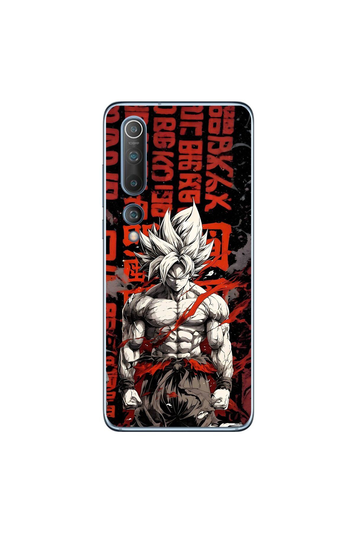 Dali Design Xiaomi Mi 10 Uyumlu Şeffaf Kılıf Dragon Ball-Z 1 Tasarımlı