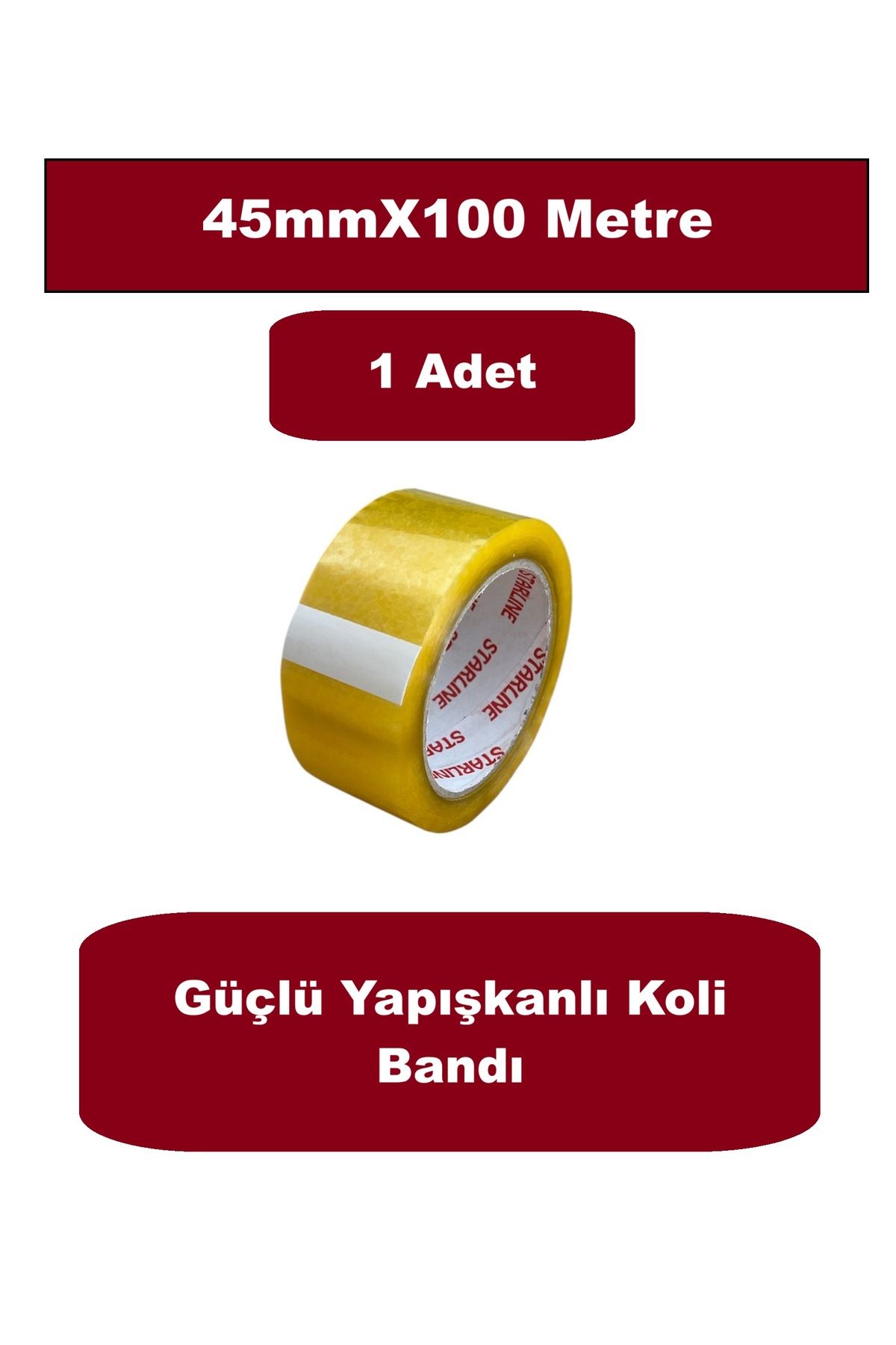 HOMDEP Koli Bandı 45mmX100 Metre Güçlü Yapışkanlı Şeffaf Koli Bandı Kopmayan Bant 1 Adet