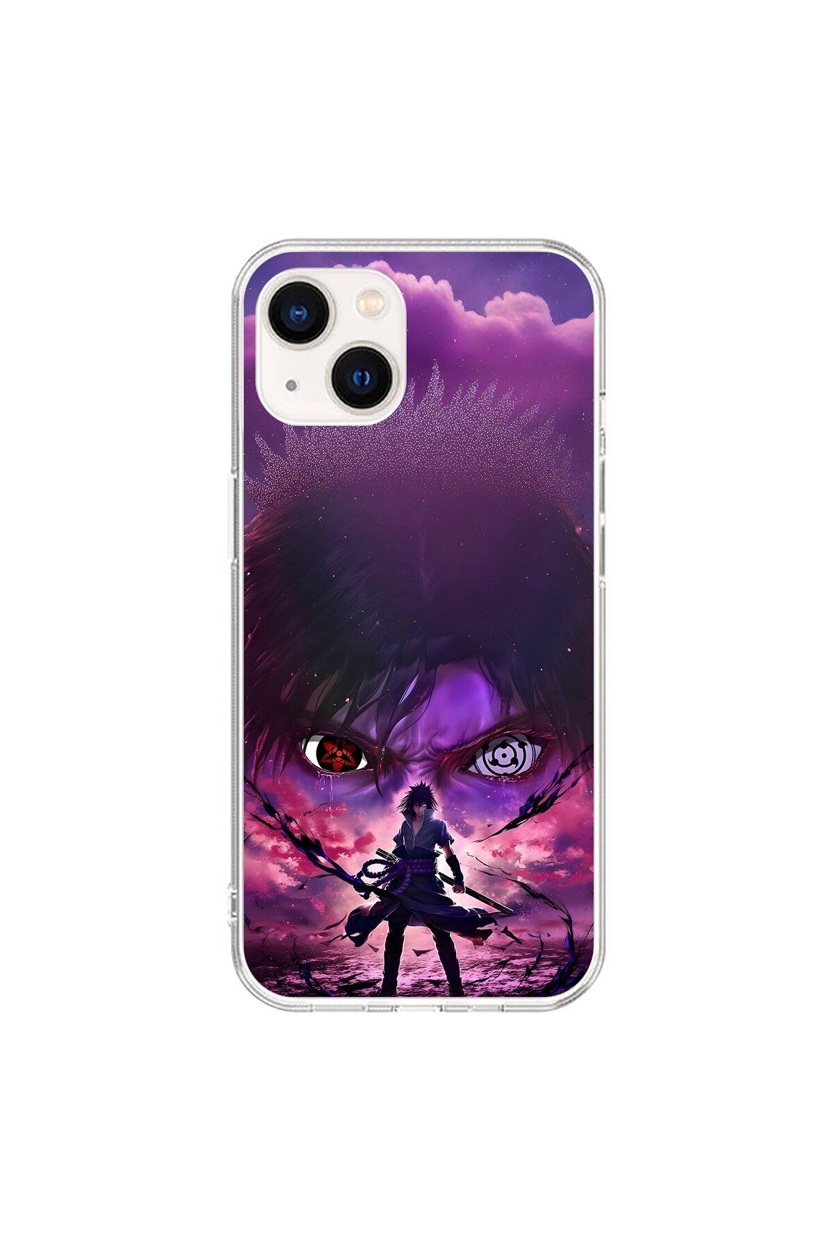 Dali Design iPhone 15 Uyumlu Şeffaf Kılıf Naruto Sasuke Tasarımlı