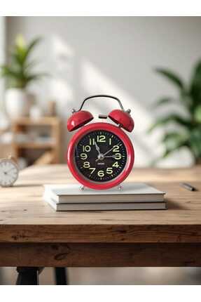 Menuzer Metal Süper Yüksek Sesli Alarm Saati, Işıklı, Fosforlu, Gece Görünen ...