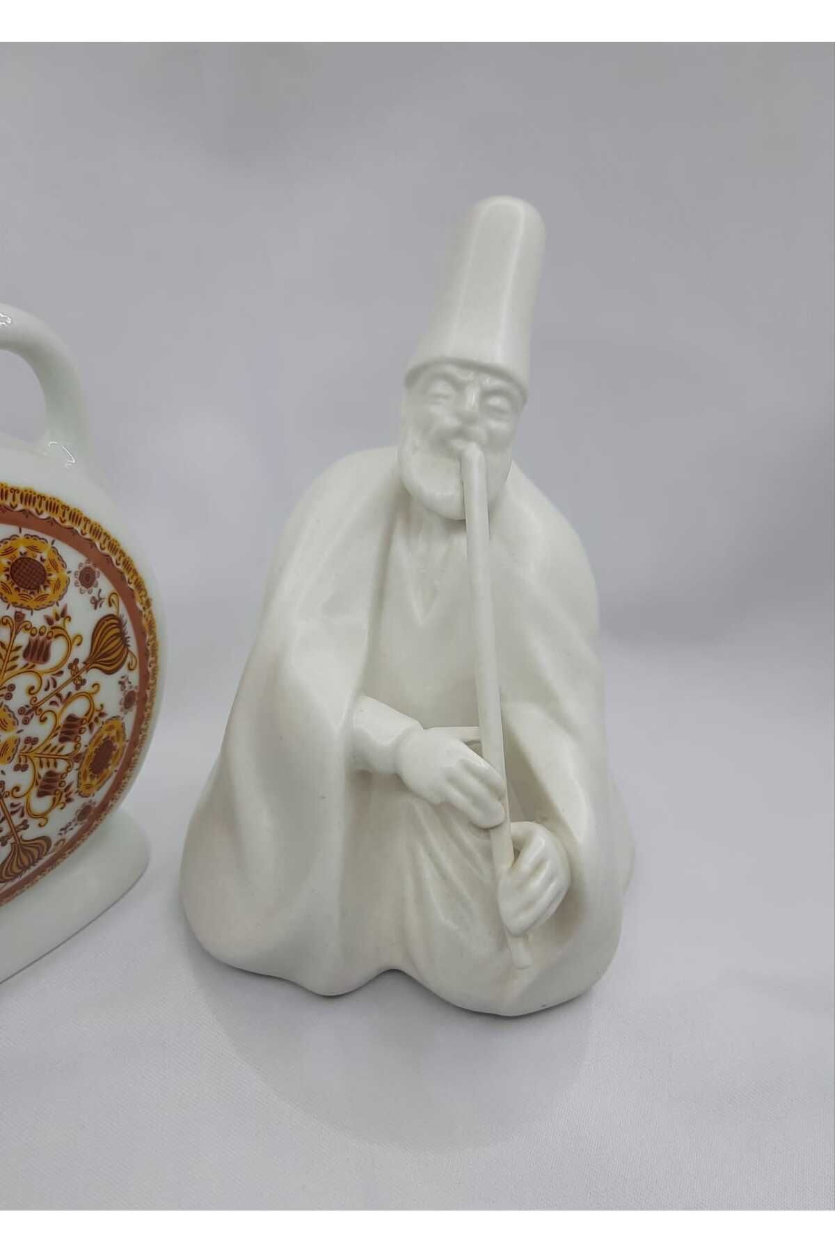 ŞIK VE MUTLU Ney Üfleyen Semazen Seramik Biblo