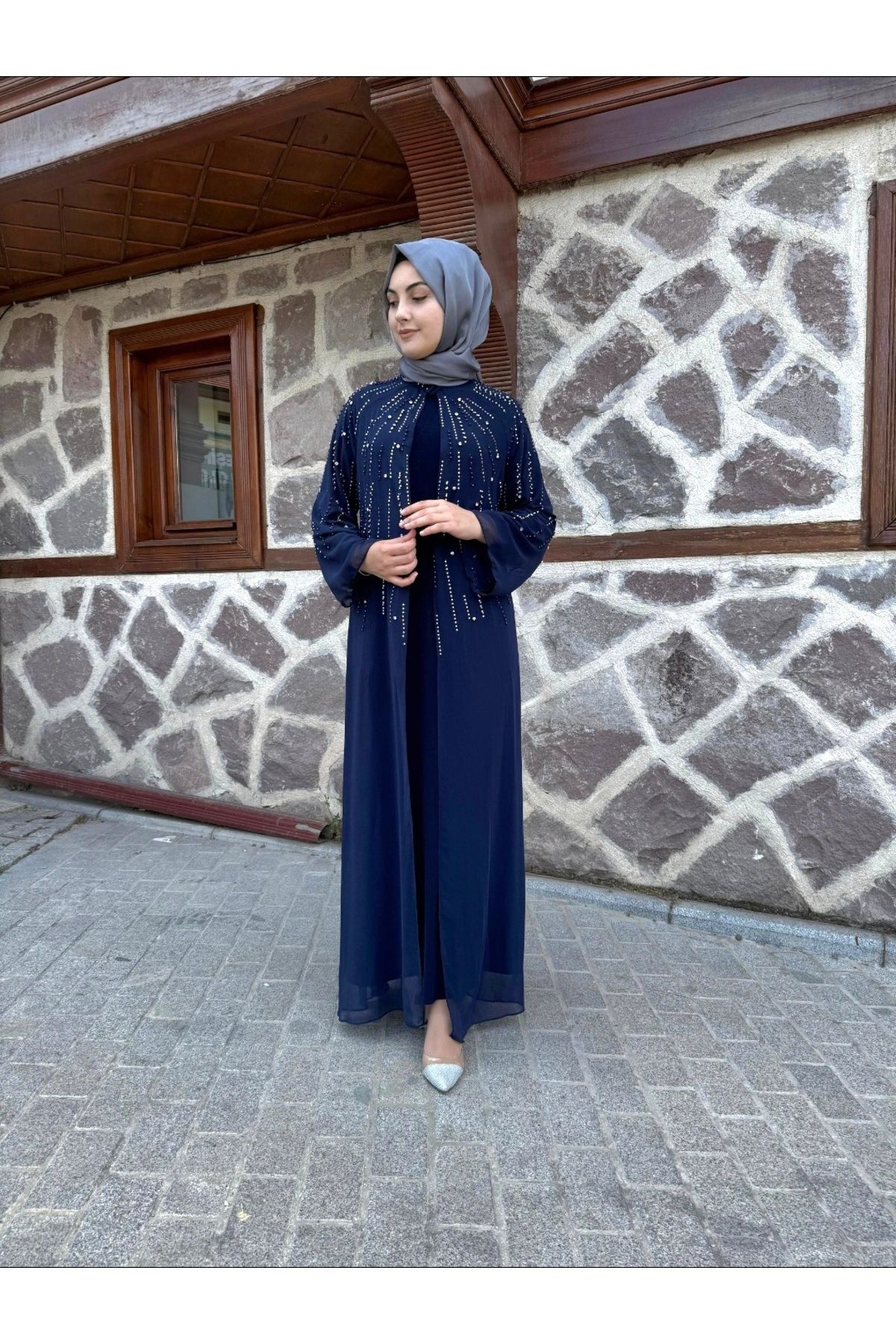 sümeyra İnci işleme abaya takım