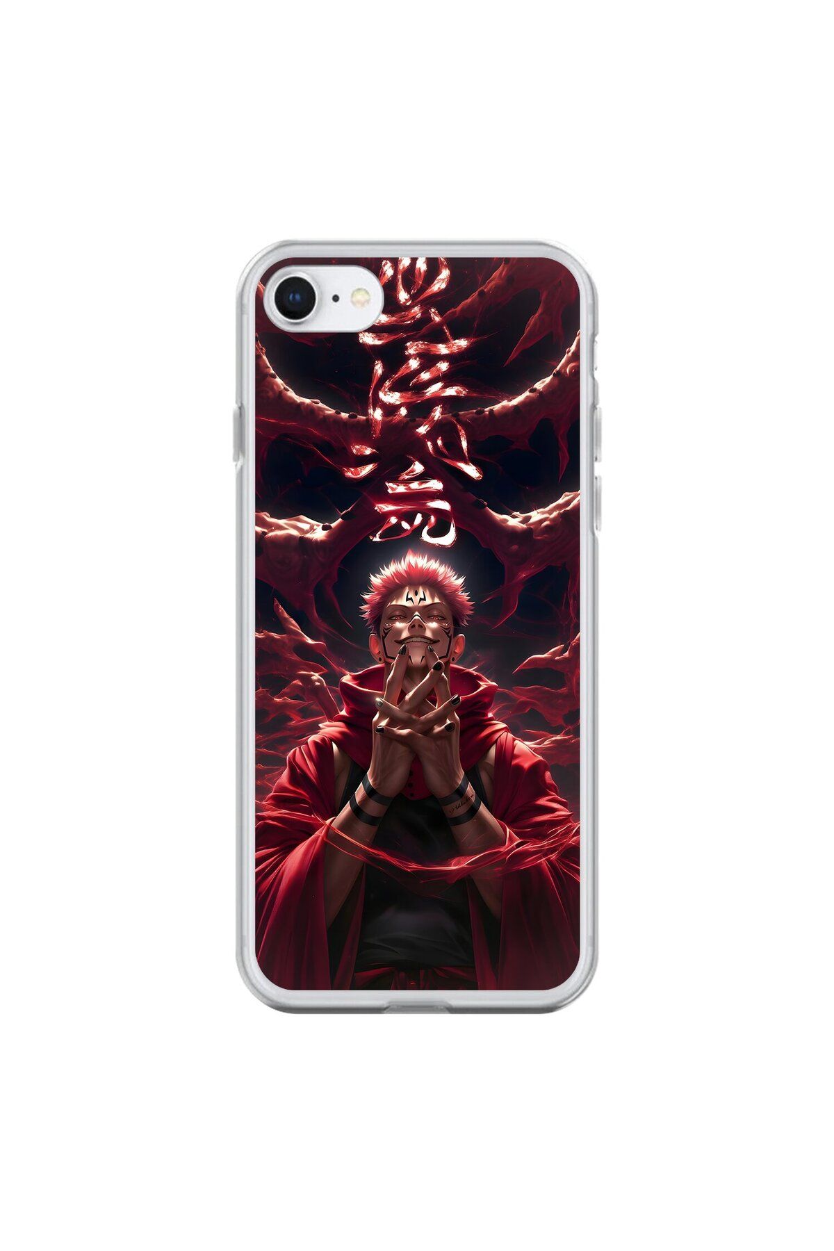 Dali Design iPhone 7 Uyumlu Şeffaf Kılıf Jujutsu Kaisen 1 Tasarımlı