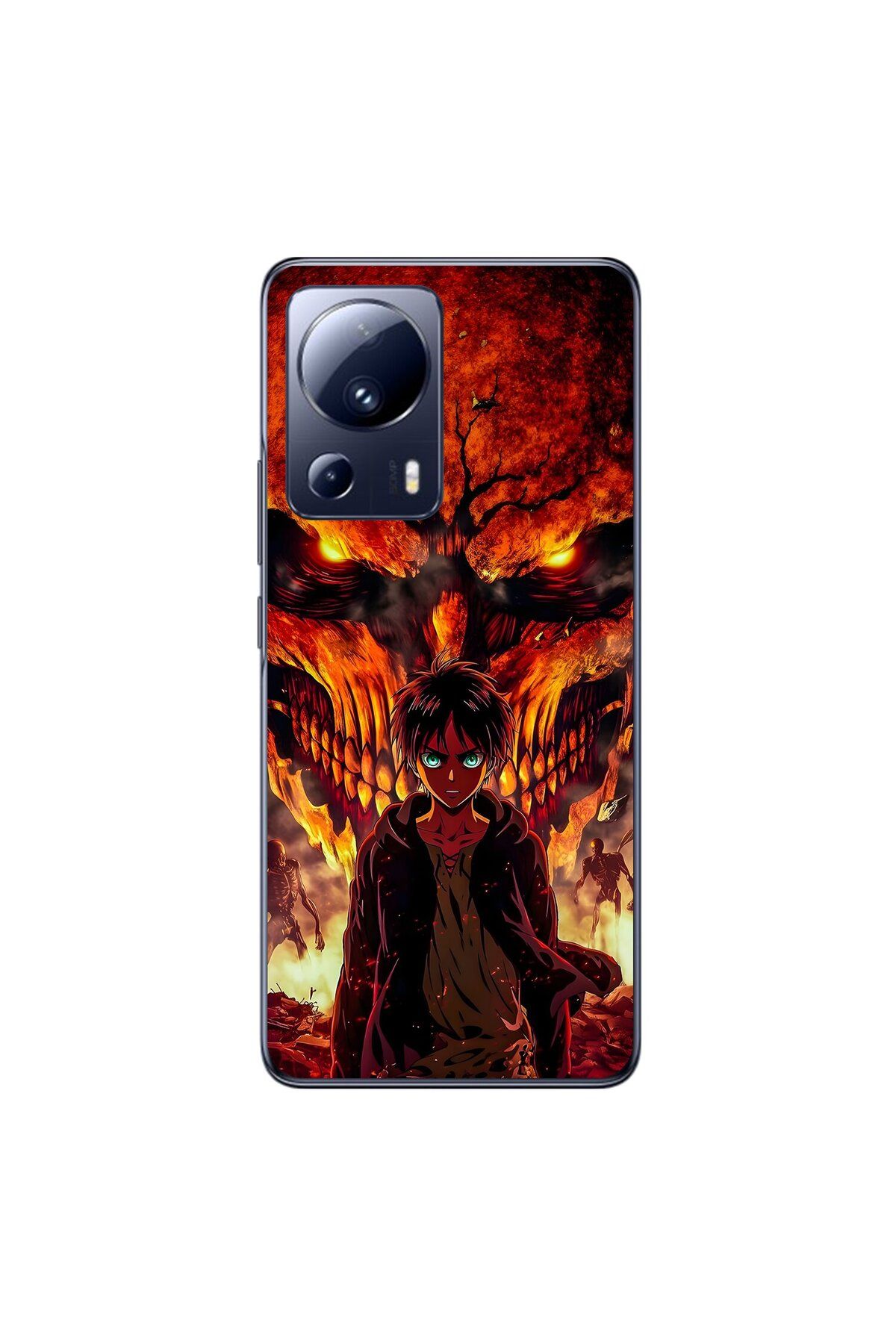 Dali Design Xiaomi Mi 13 Lite Uyumlu Şeffaf Kılıf Attack on Titan 2 Tasarımlı