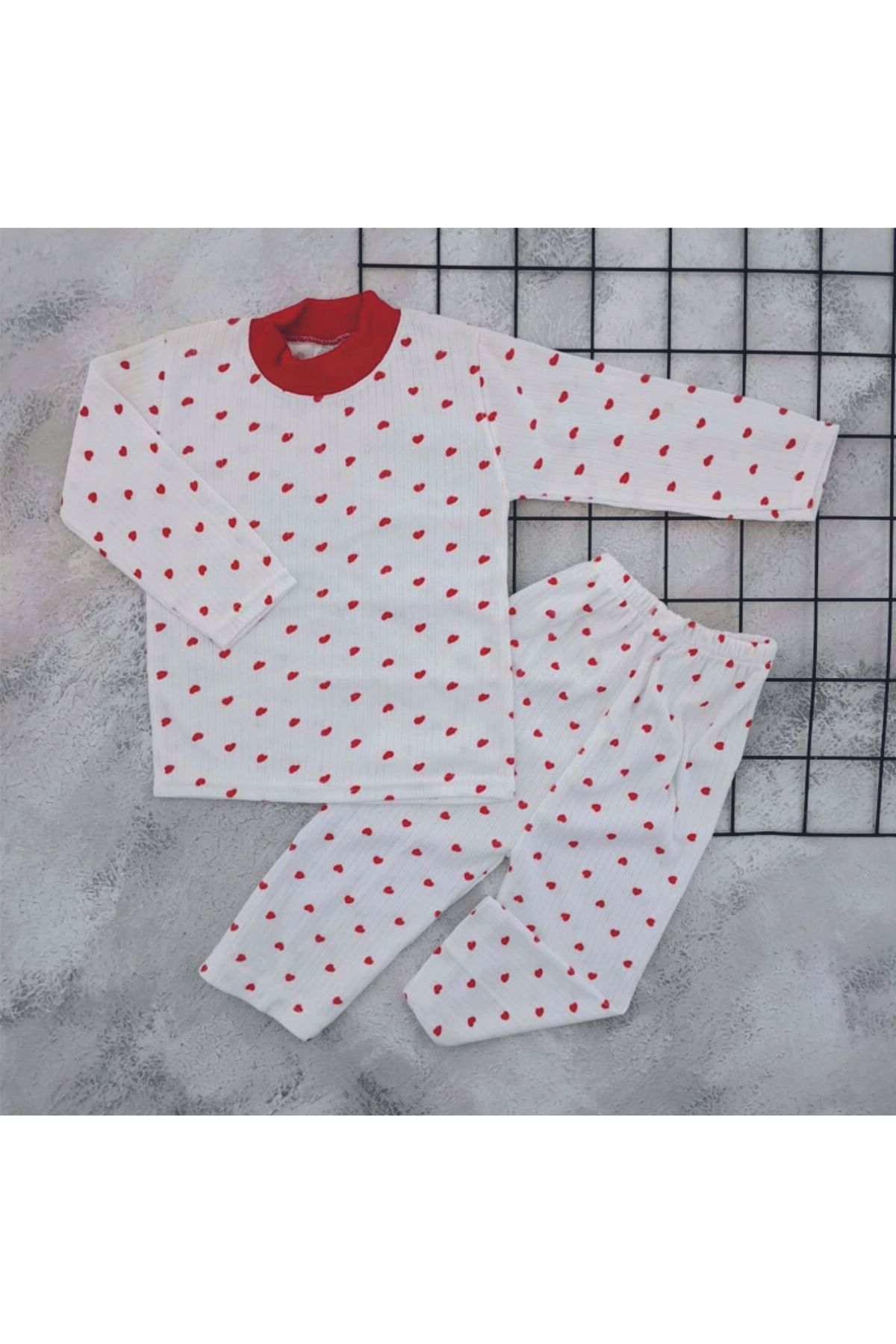 Baby Wings Çilek ve Kalp Baskılı Bebek Pijama Takım
