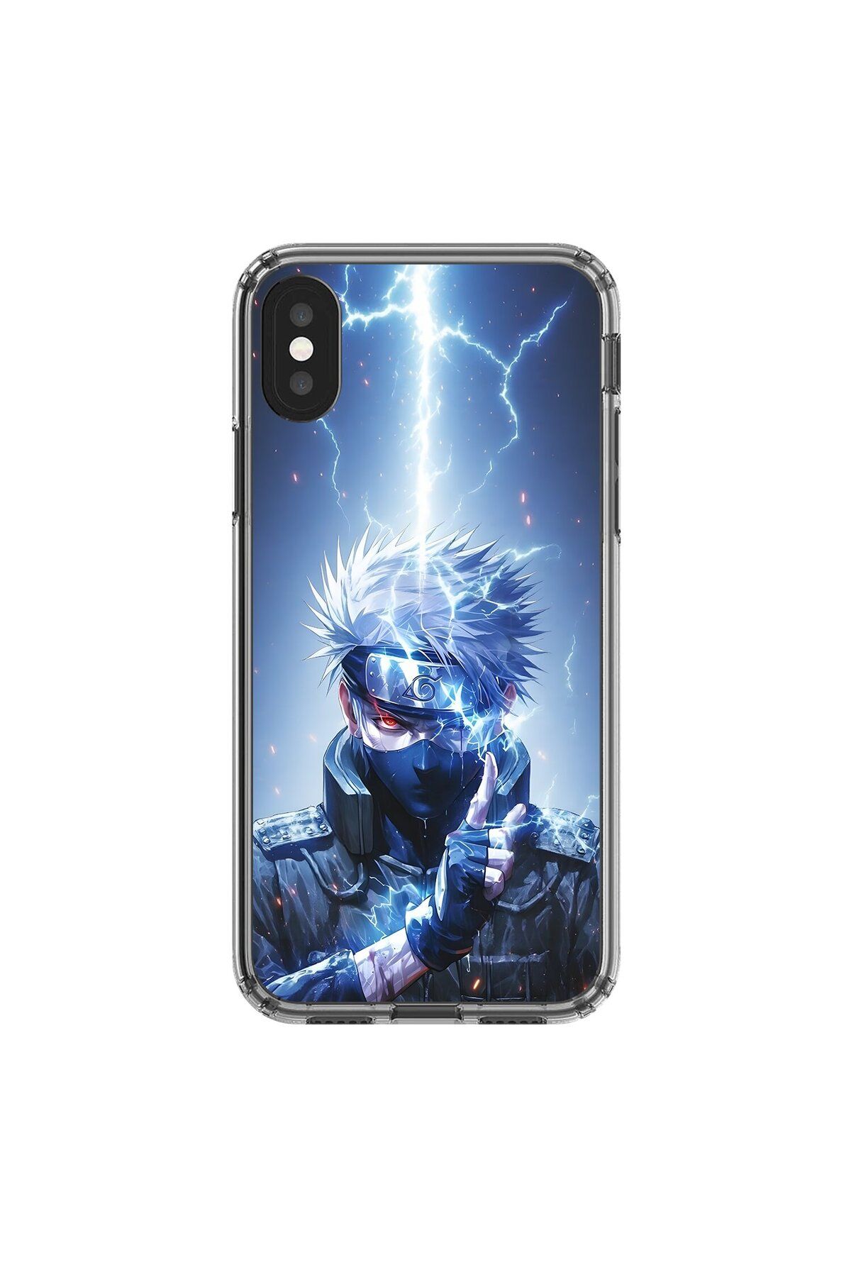 Dali Design iPhone X Uyumlu Şeffaf Kılıf Naruto Kakashi Tasarımlı