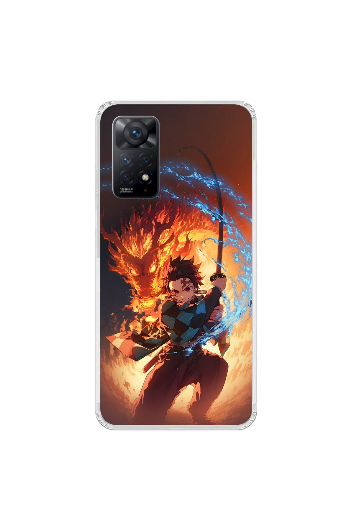 Dali Design Xiaomi Redmi Note 11 Pro Uyumlu Şeffaf Kılıf Demon Slayer 1 Tasarımlı