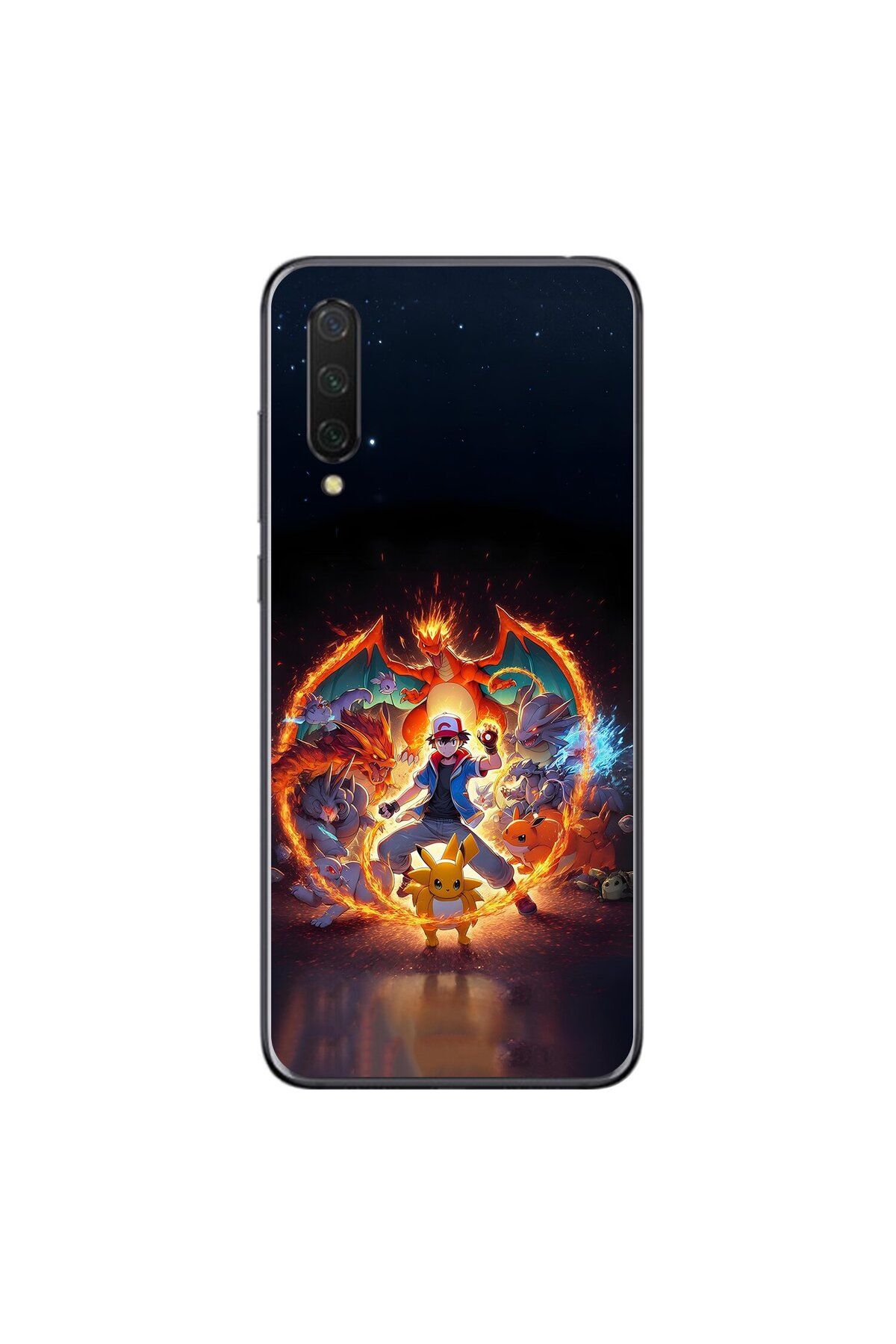 Dali Design Xiaomi Mi 9 Lite Uyumlu Şeffaf Kılıf Pokemon 3 Tasarımlı