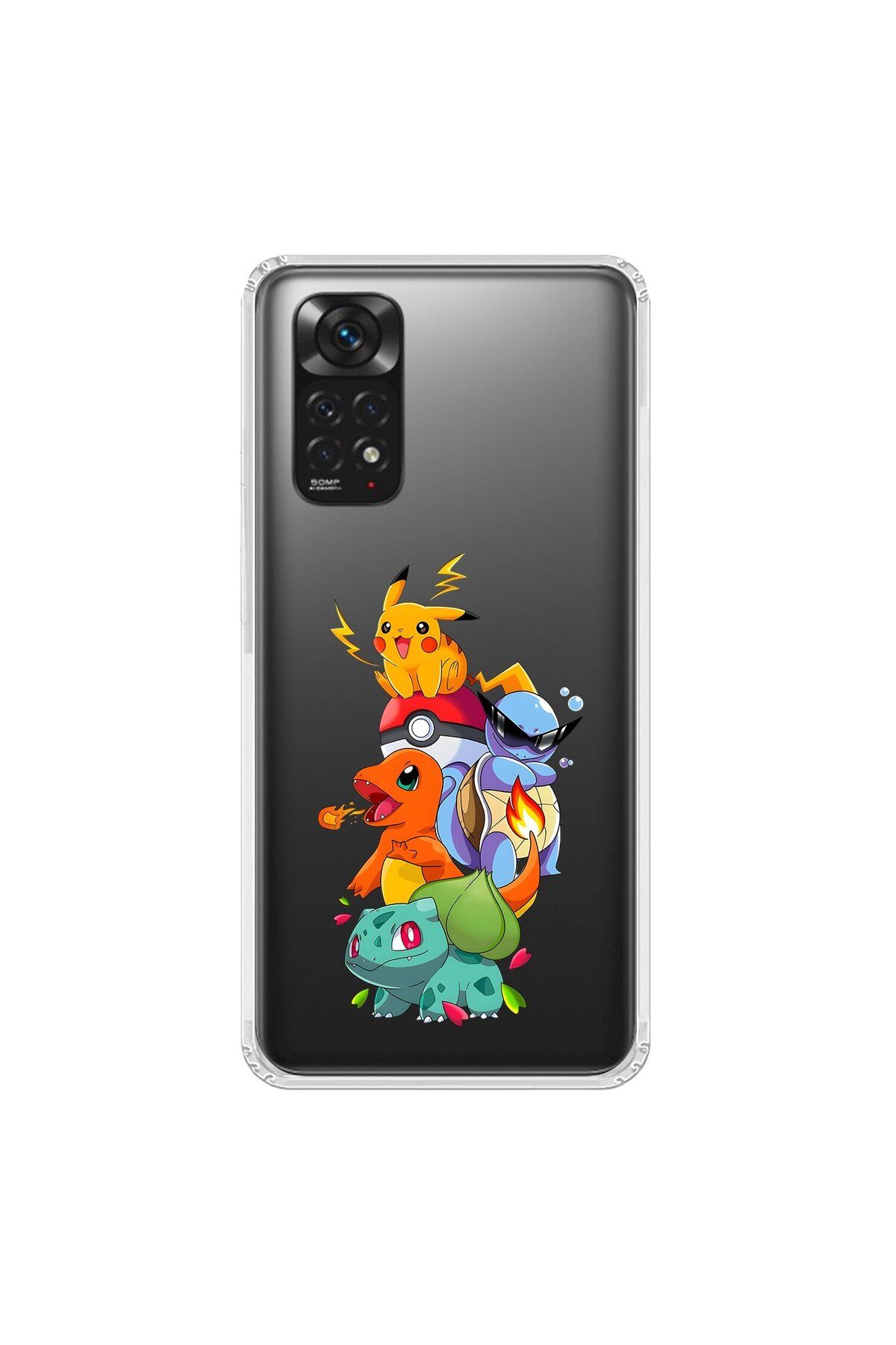 Dali Design Xiaomi Redmi Note 11 Uyumlu Şeffaf Kılıf Pokemon 1 Tasarımlı