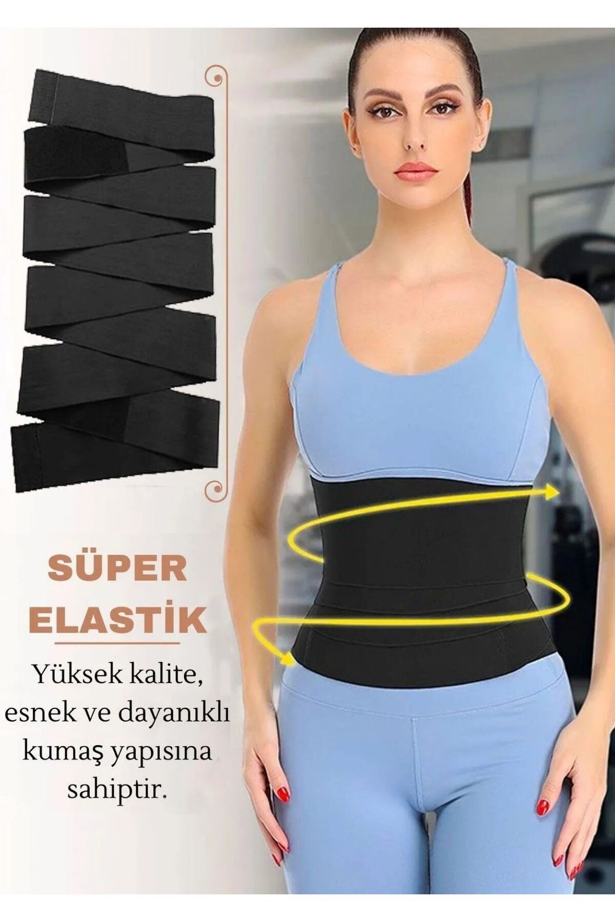 zerotex BEL İNCELTİCİ GÖBEK SIKILAŞTIRICI YAĞ YAKICI KUM SAATİ GÖRÜNÜMLÜ 3METRE KEMER