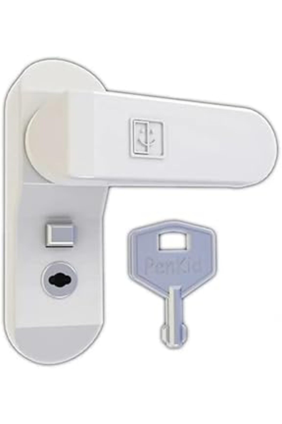 TBSProjects Pvc Çocuk Emniyet Mandalı Güvenlik Kilidi Düğmeli Anahtarlı (BEYAZ, BEŞ)