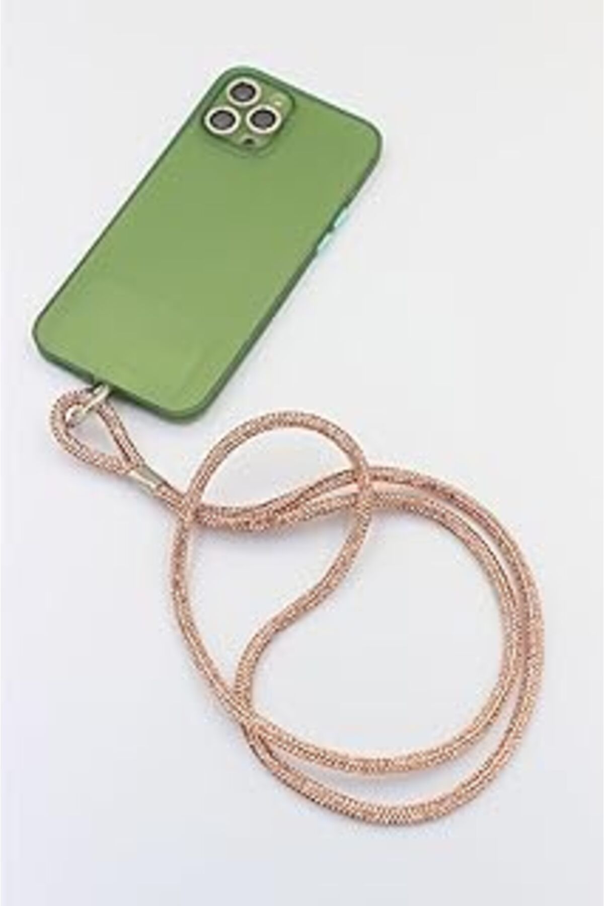 TBSProjects Constrain Swaroski Taşlı Gold Telefon Boyun Askısı – Janjanlı Kristal Tasarım, Ayarlanabilir Uzunlu