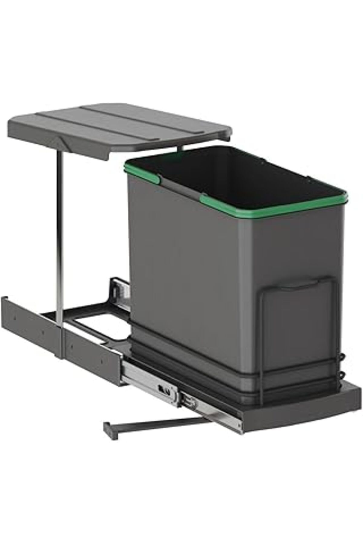 Pazarcan Starax Tls. Raylı Plastik Gövde Çöp Kovası 24 Lt.-Antrasit Gri Tek Ebat Zsx S-2571-A