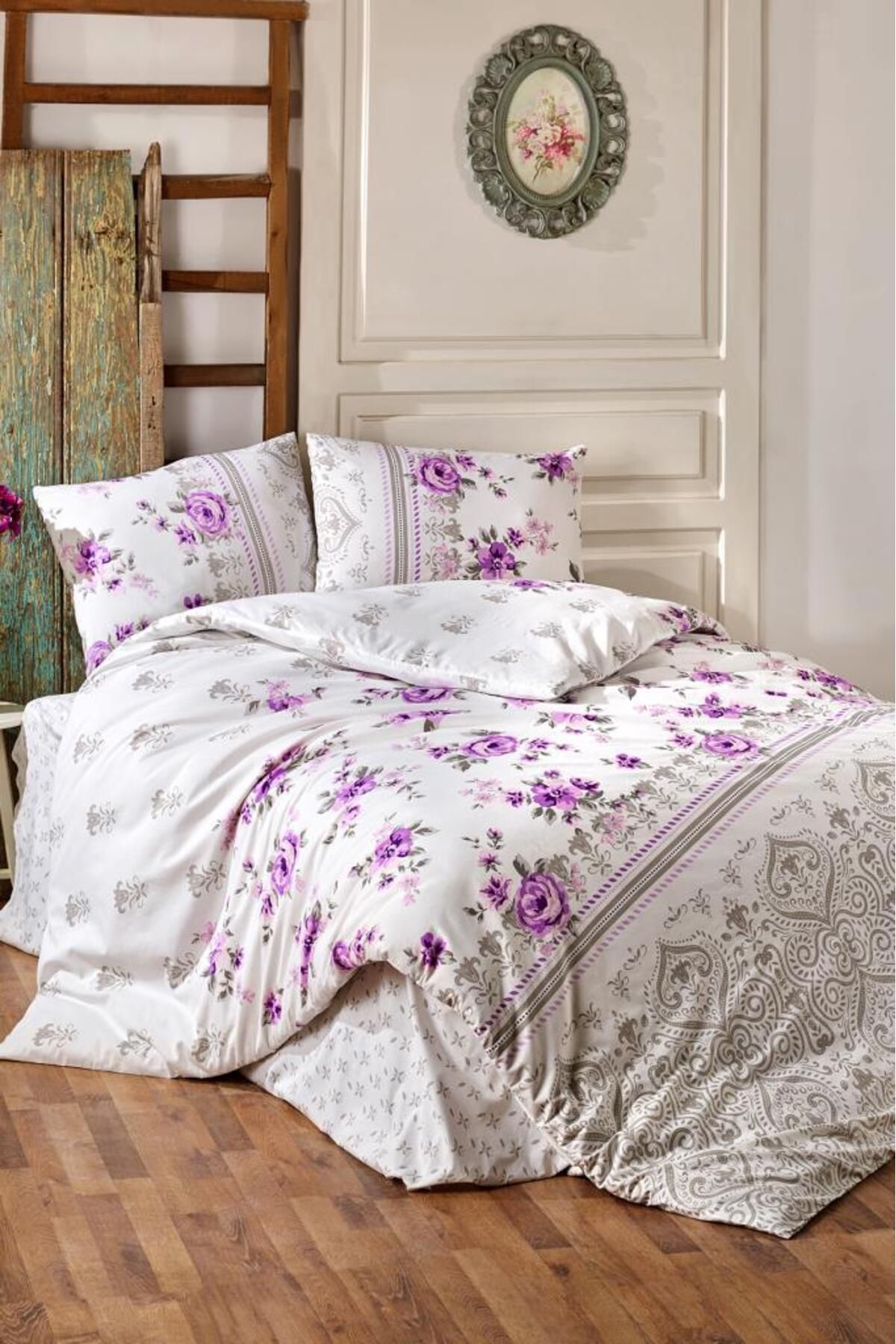 Çeyiz Diyarı Kristal Talya Light Collection Çift Kişilik Nevresim Takımı Lila