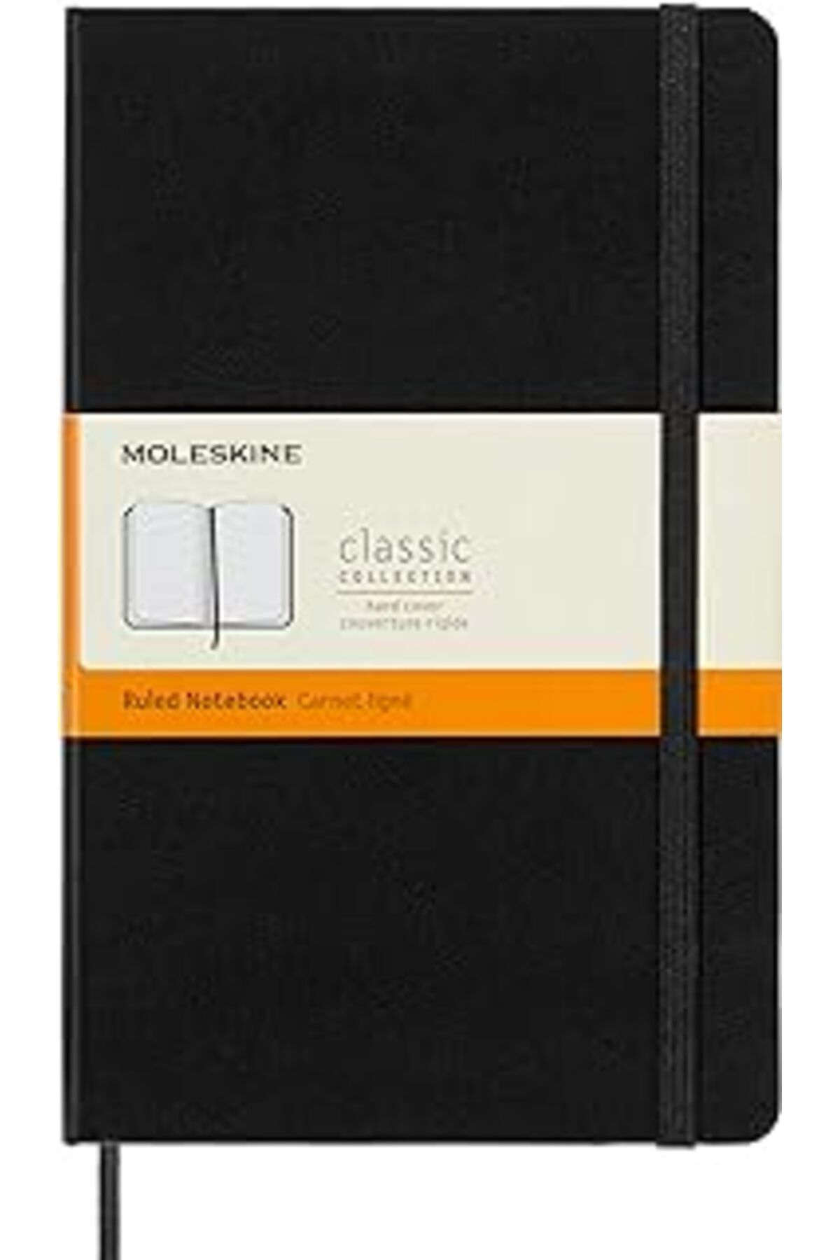 Pazarcan Moleskine Klasik Çizgili Not Defteri - Elastik Kilit Bantlı Sert Kapak - Renk Siyah - Büyük Boyut 1